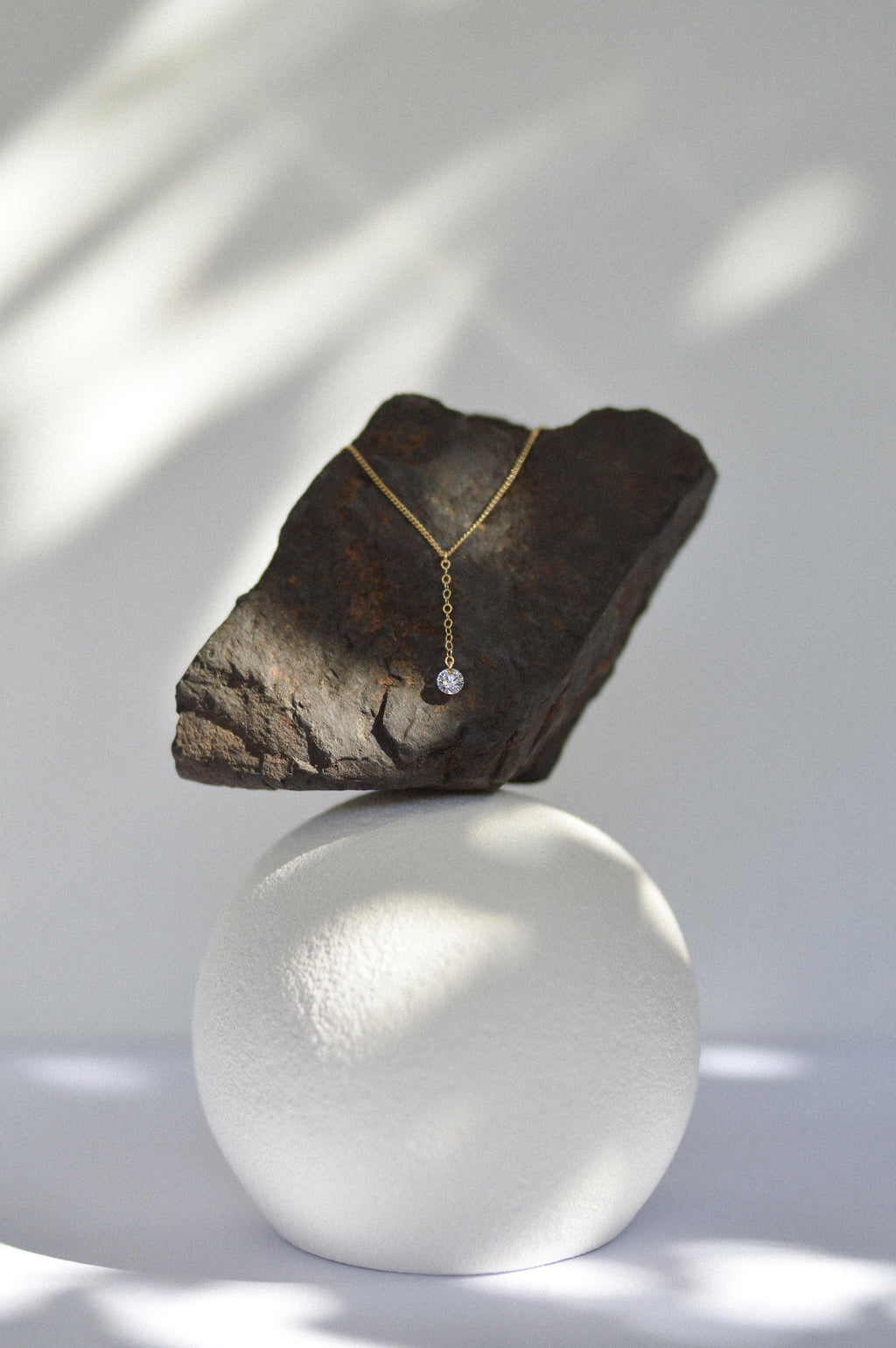 Lariat Cubic Zirconia Charm Necklace