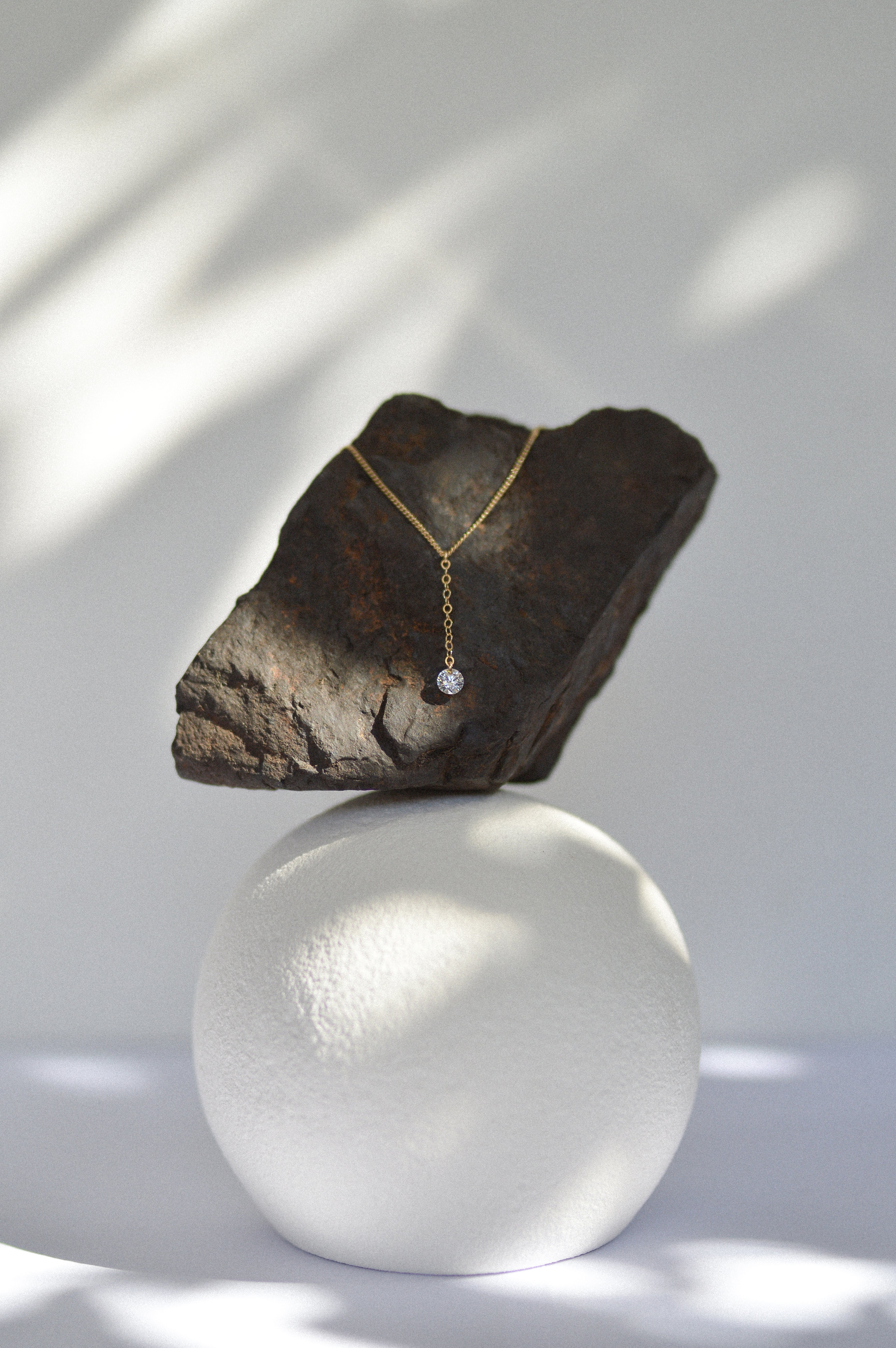 Lariat Cubic Zirconia Charm Necklace