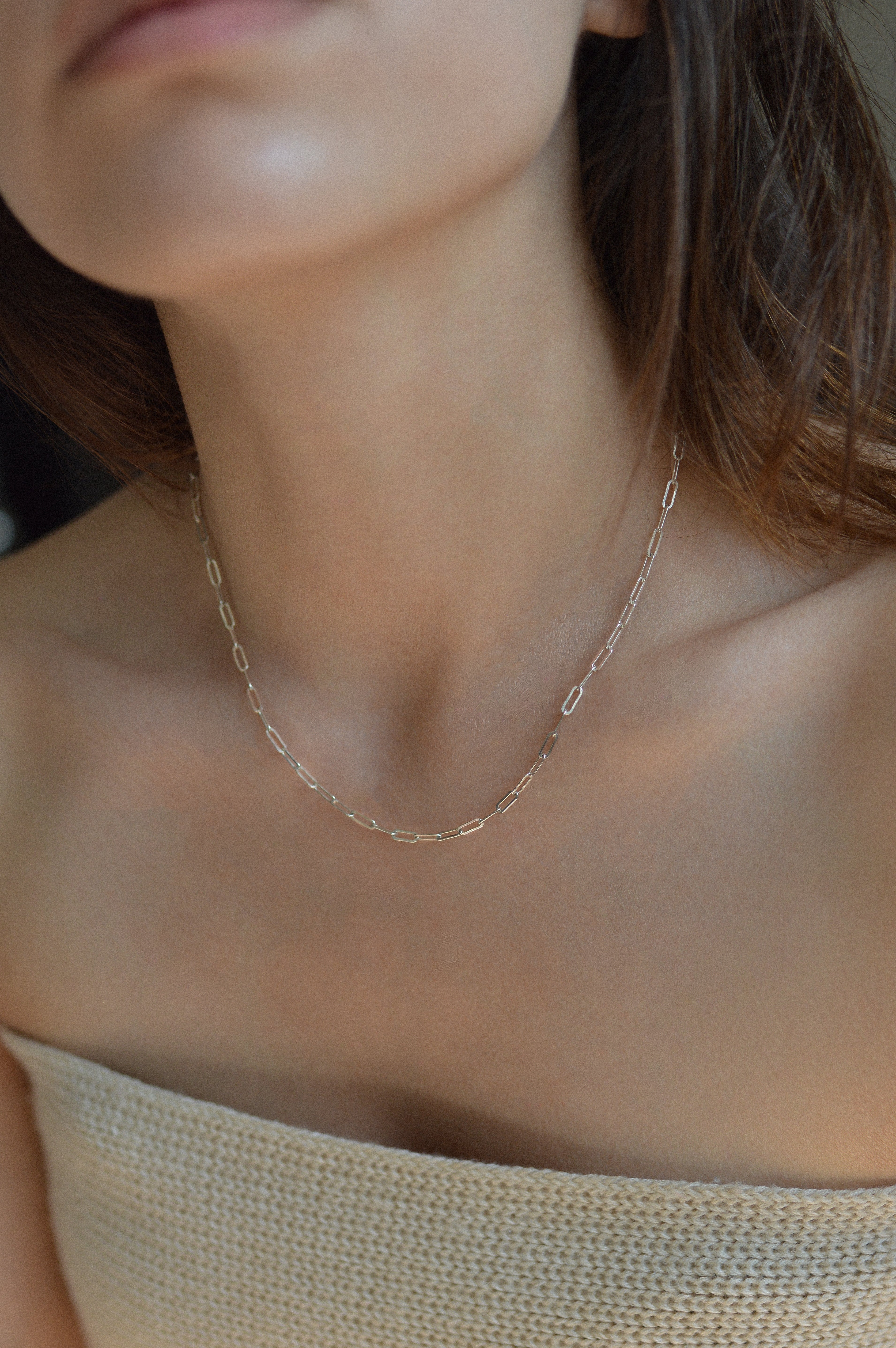 2.5mm Paperclip Chain Necklace