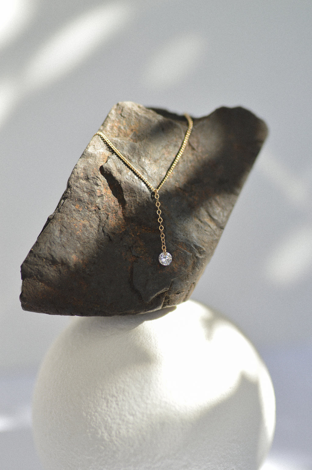 Lariat Cubic Zirconia Charm Necklace