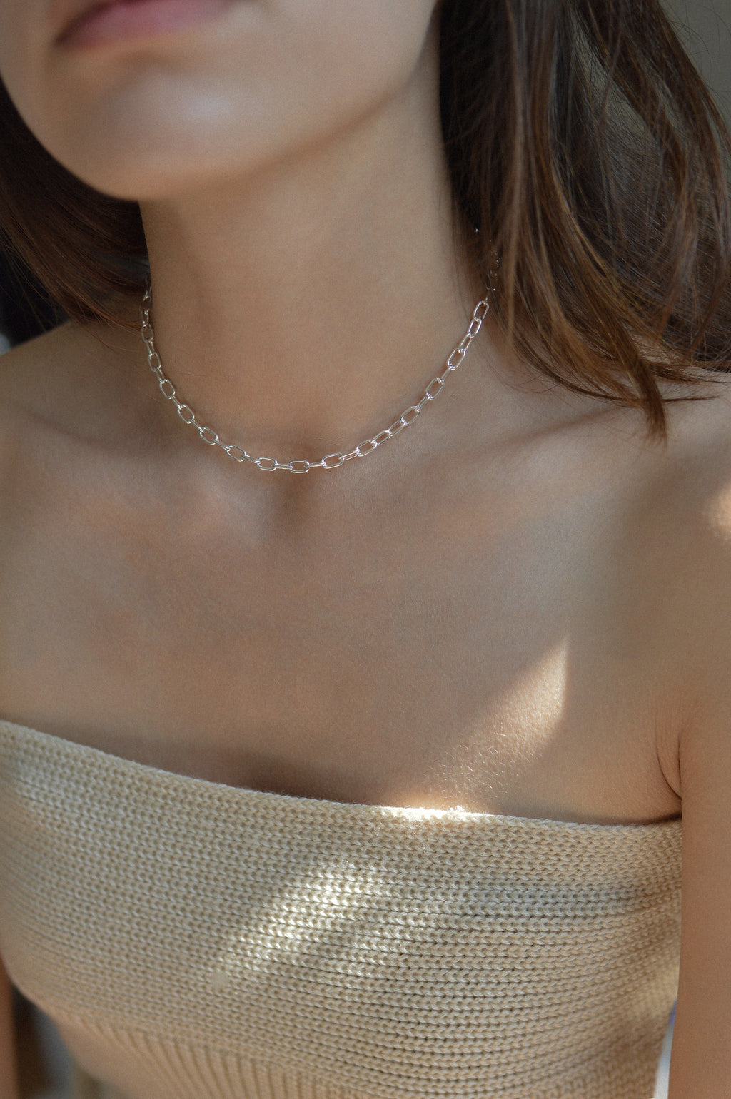 Chunky Paperclip Rectangle Necklace