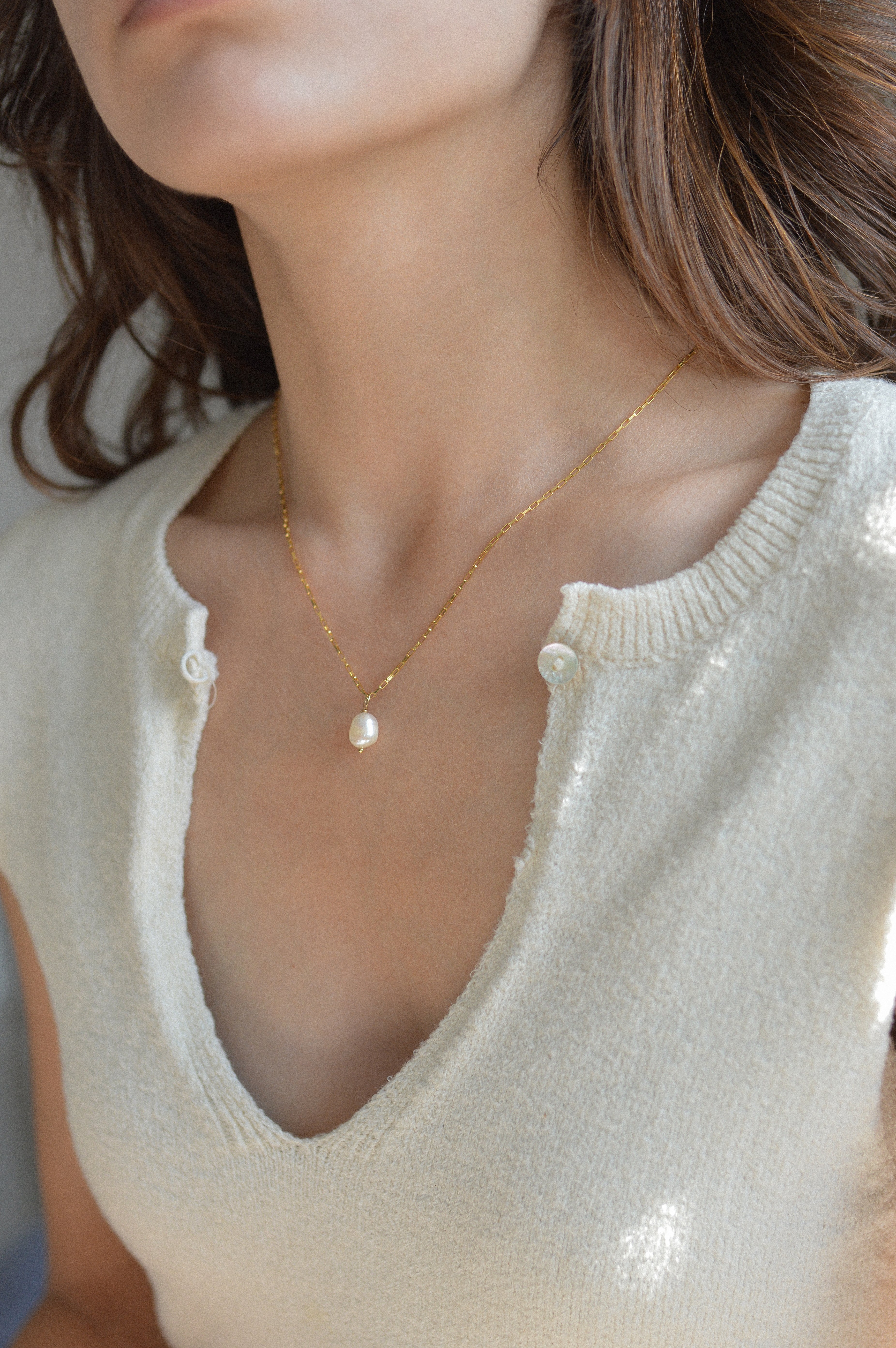 Freshwater Pearl Charm Necklace