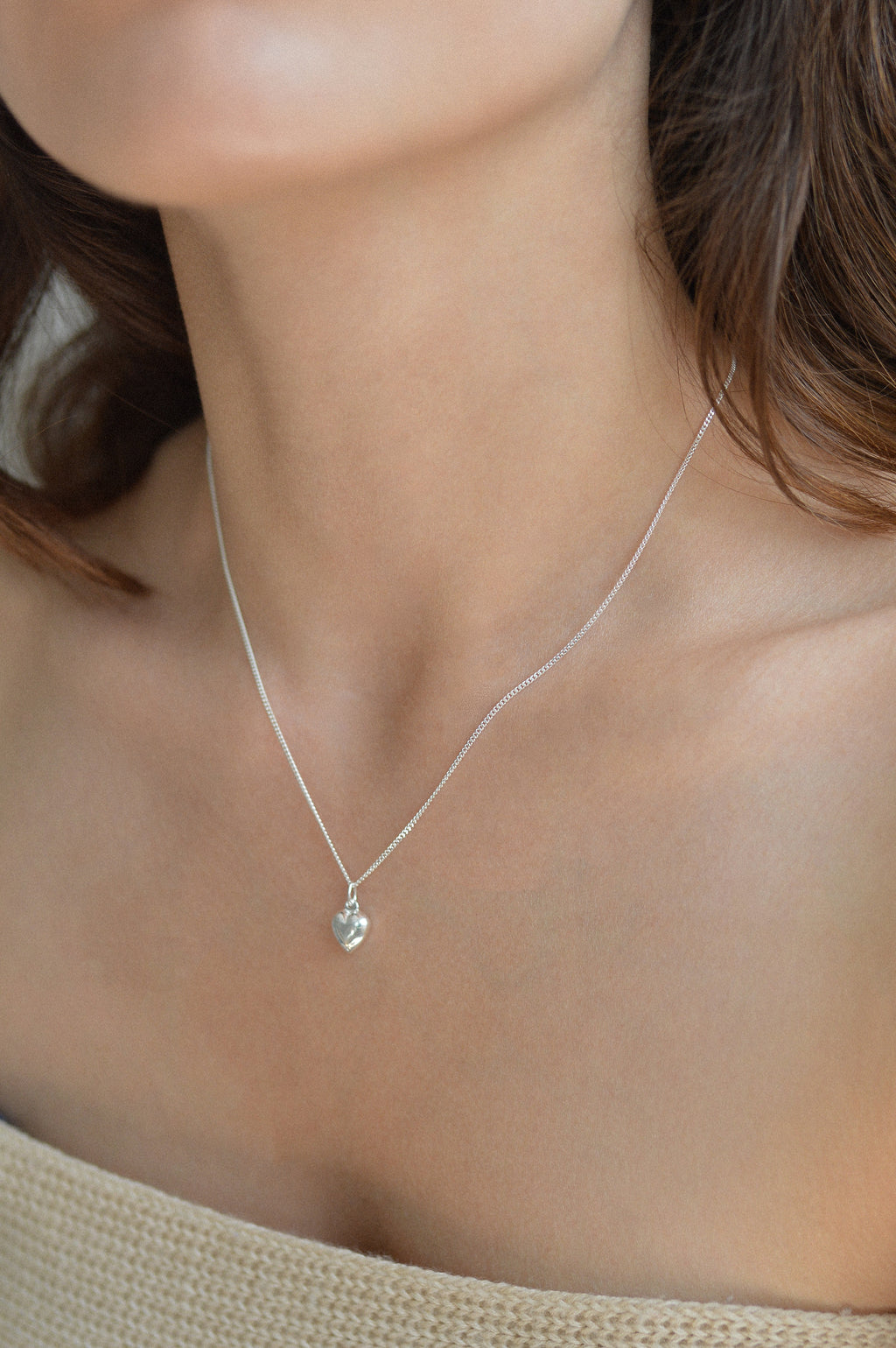 Heart Puff Pendant Necklace