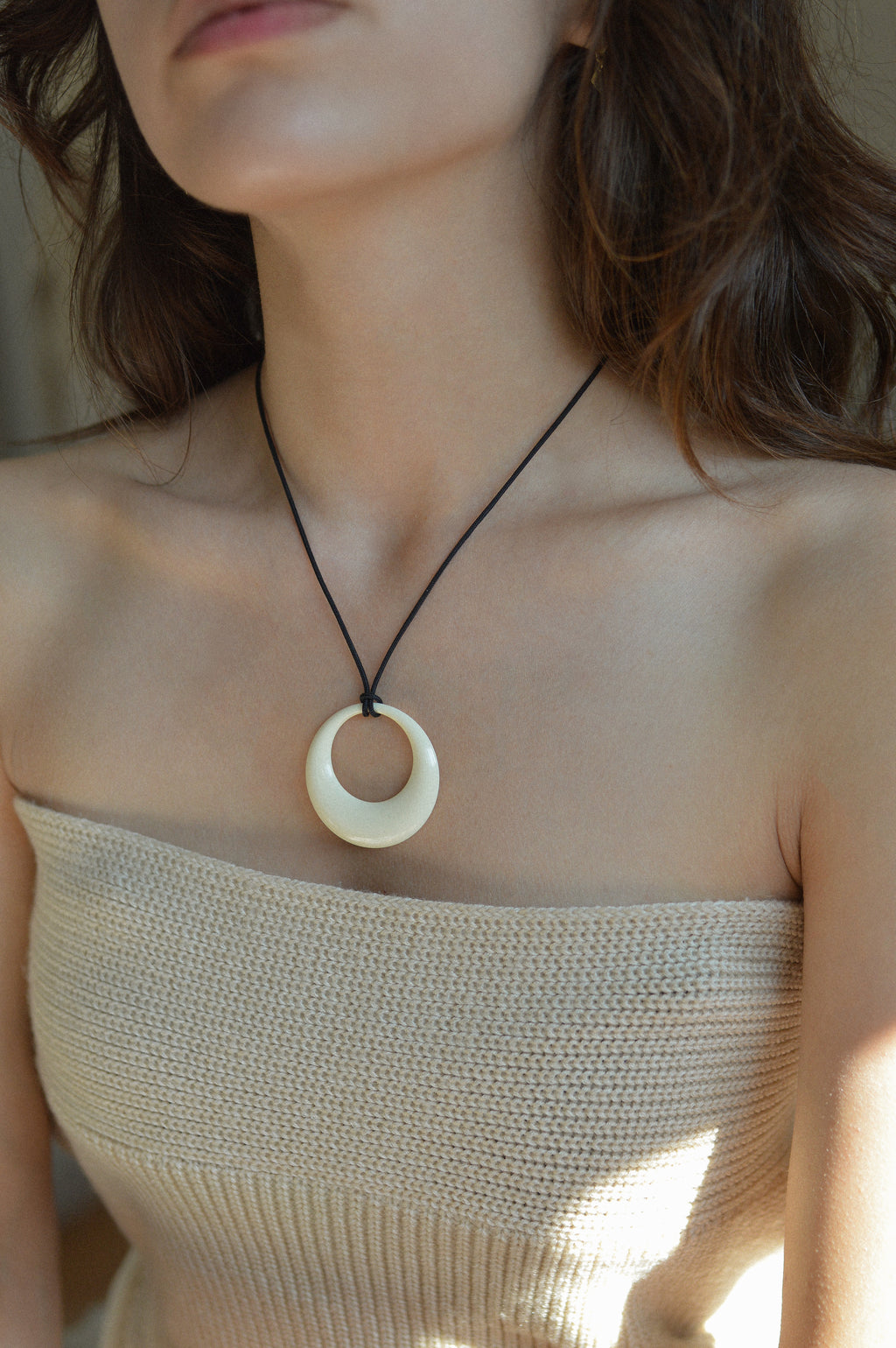 White Resin Pendant Necklace