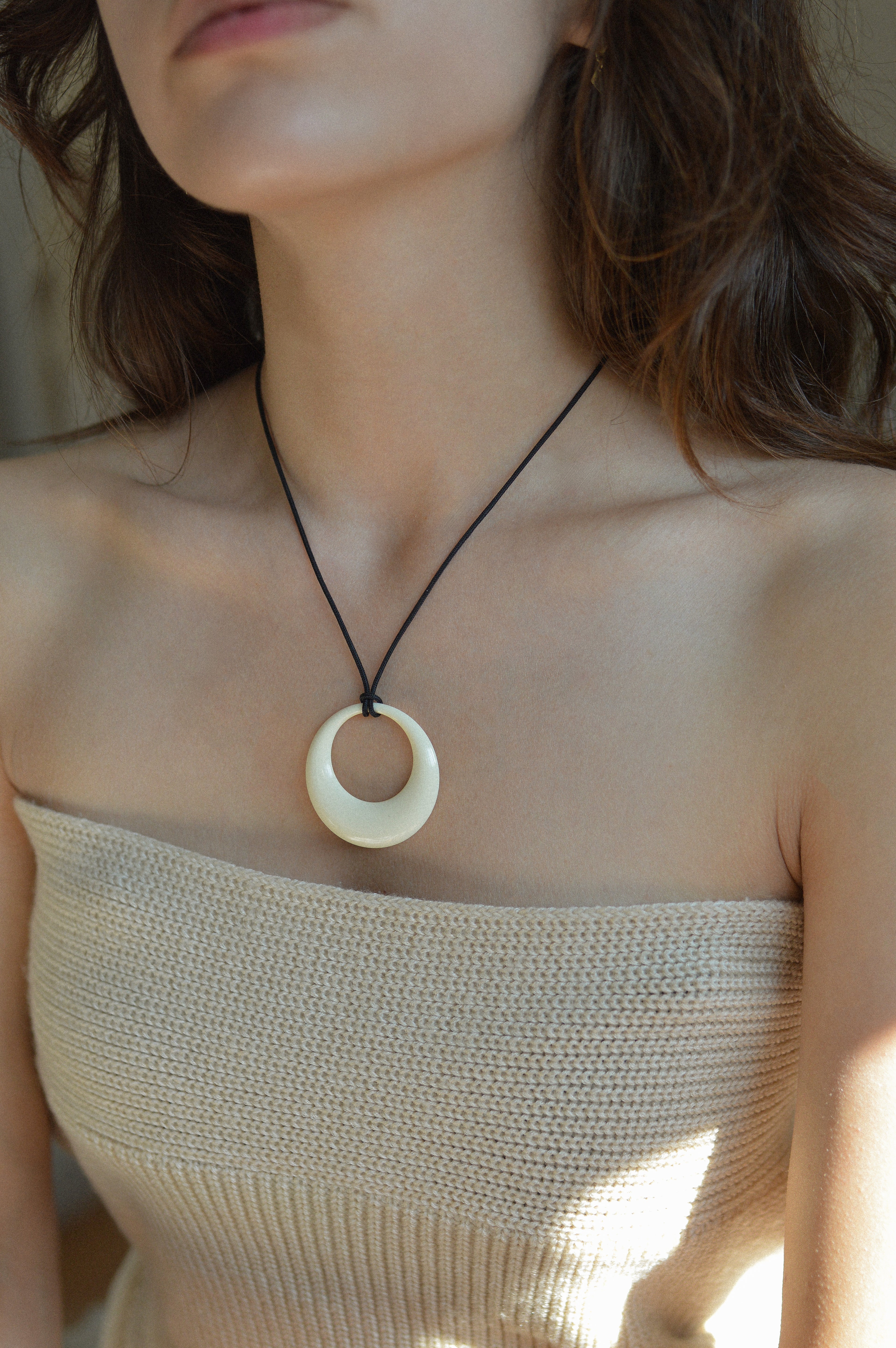 White Resin Pendant Necklace