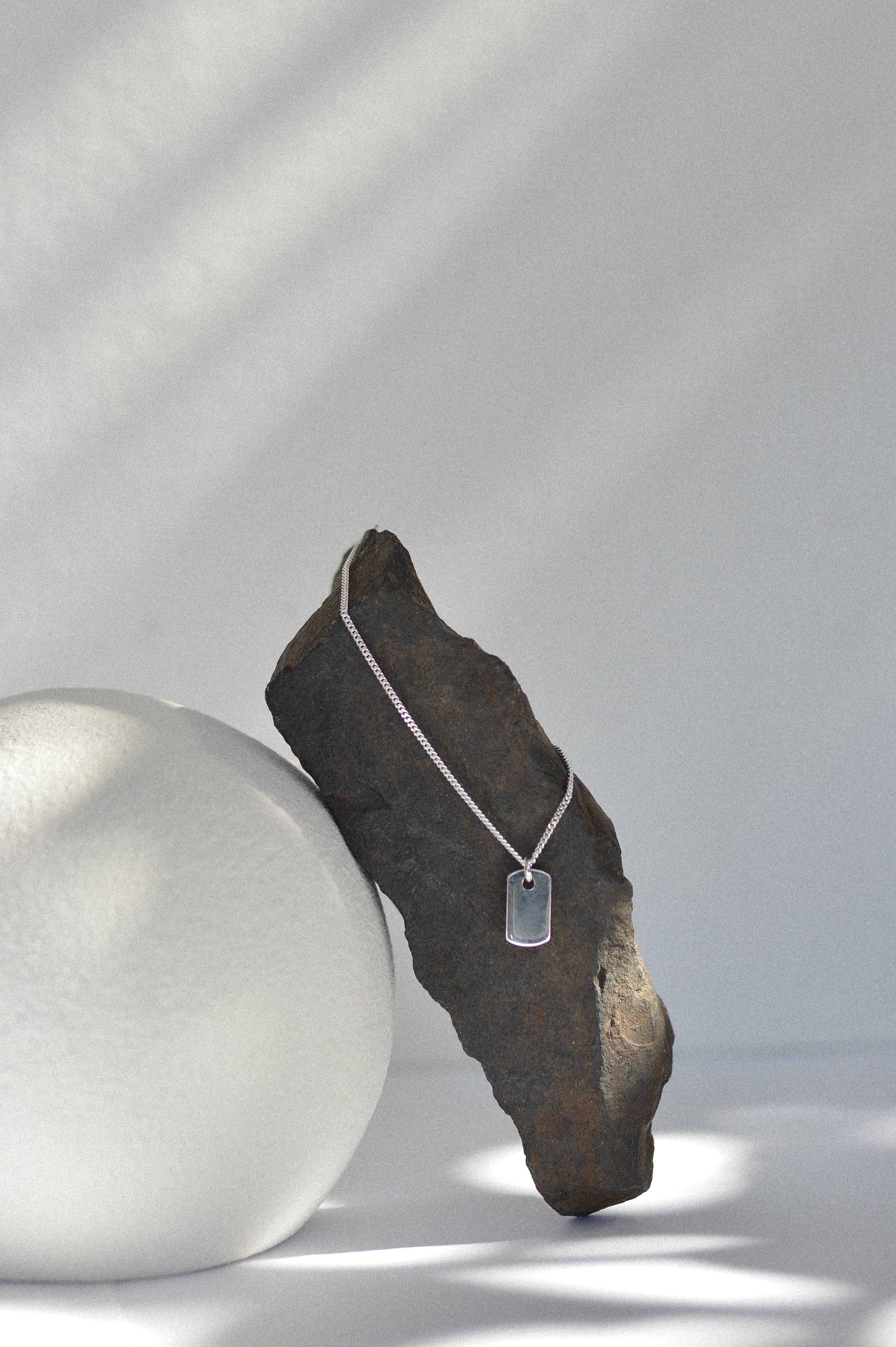 Rectangle Tag Charm Necklace