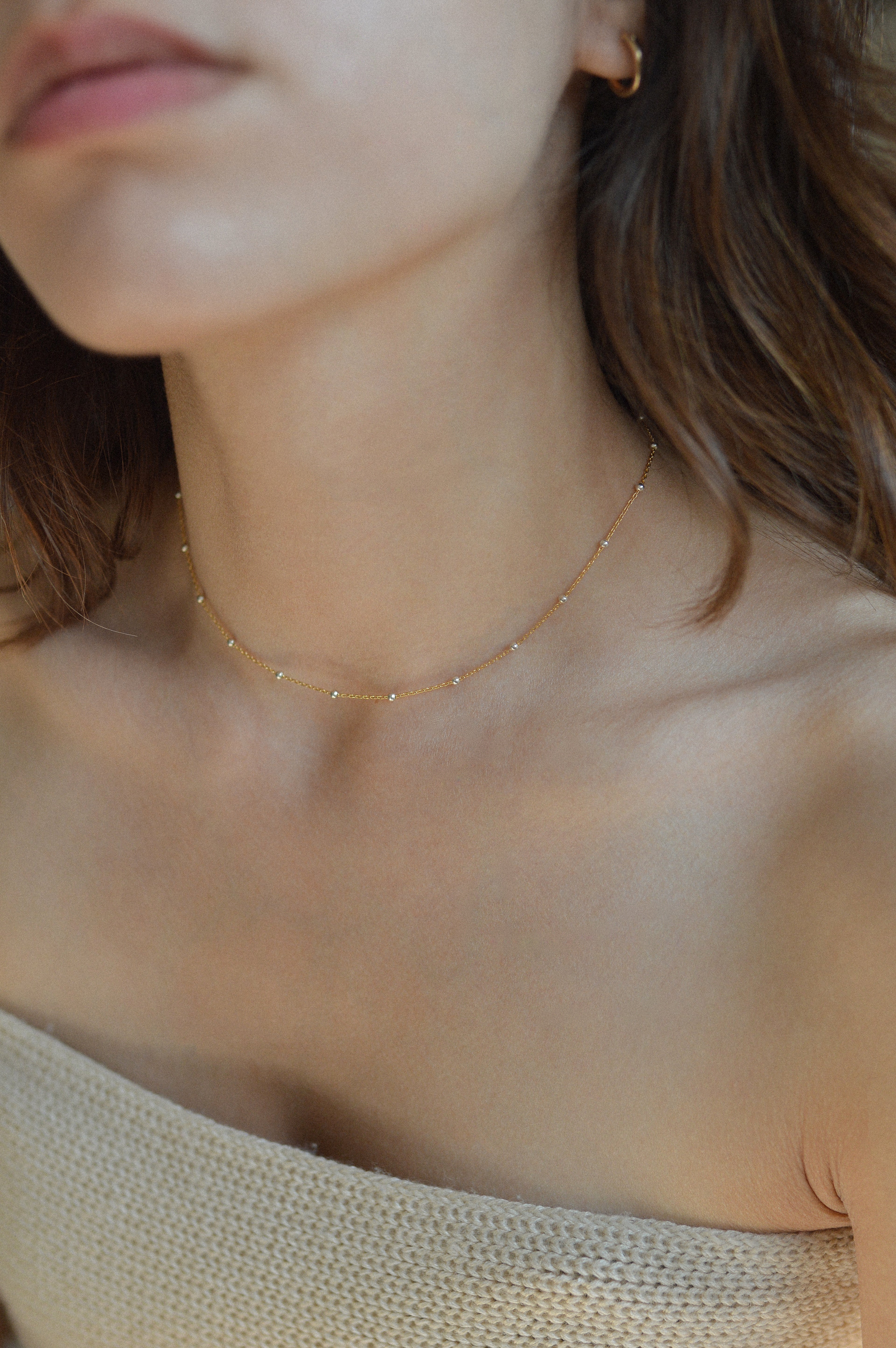 Mixed Metal Satellite Necklace