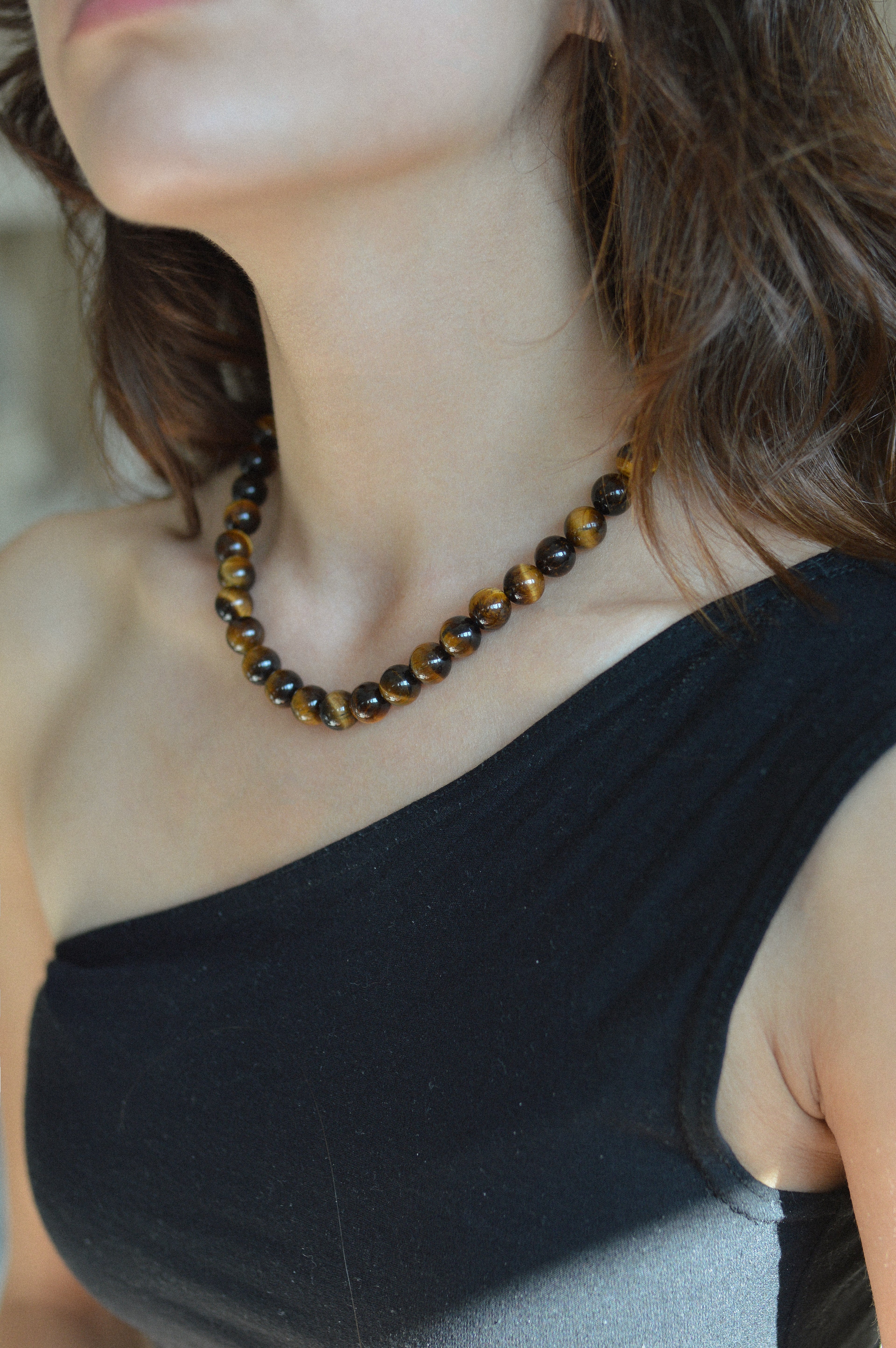 Tiger Eye Gemstone Bead Necklace