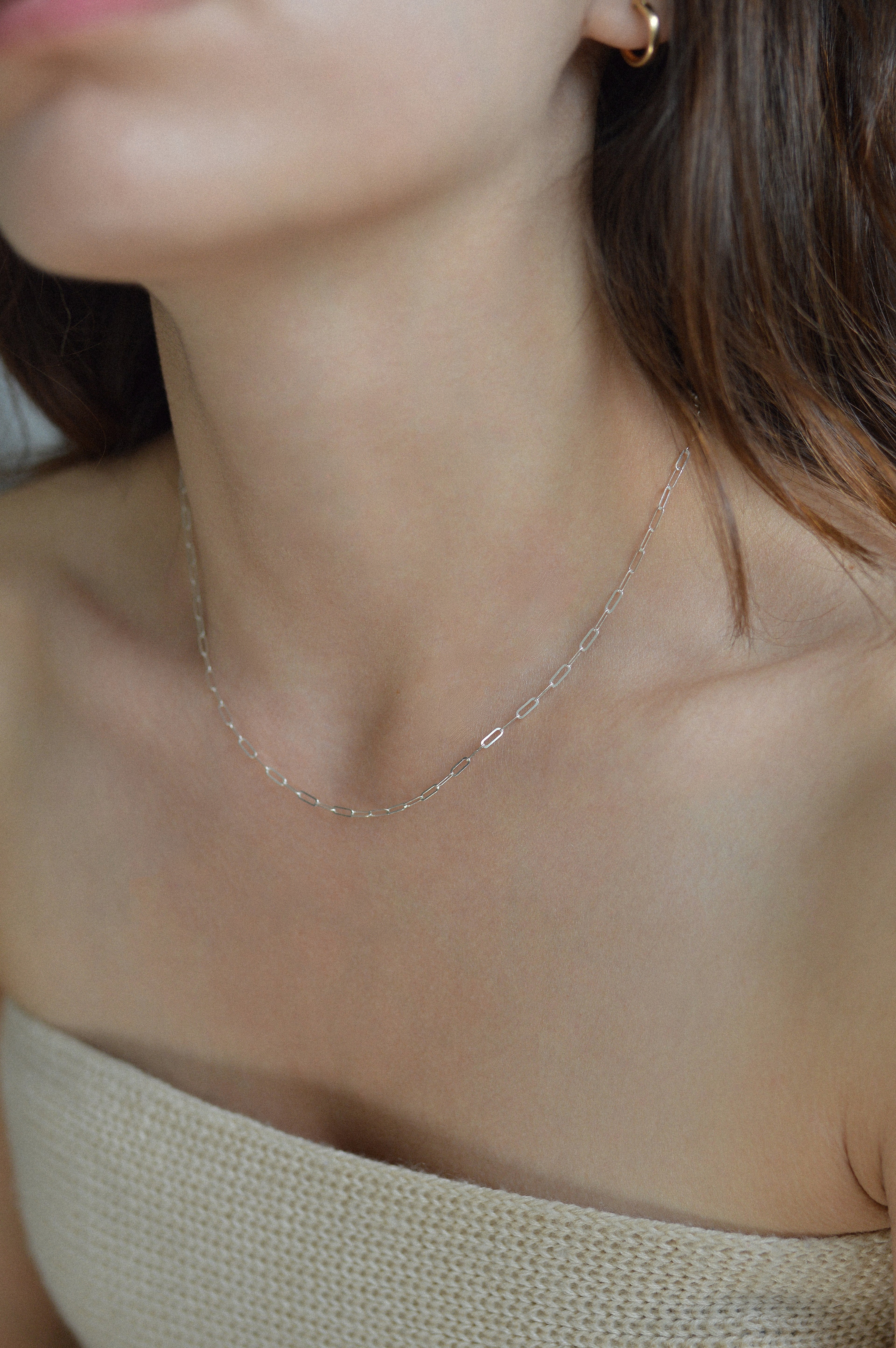 2mm Paperclip Chain Necklace