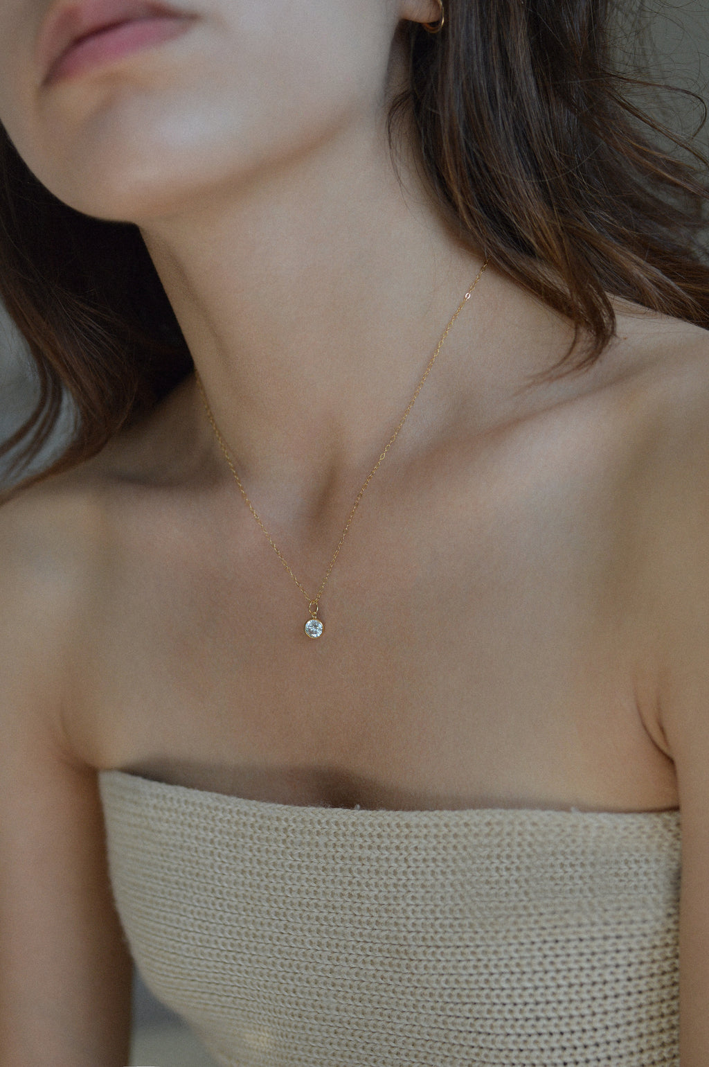 Cubic Zirconia Charm Necklace