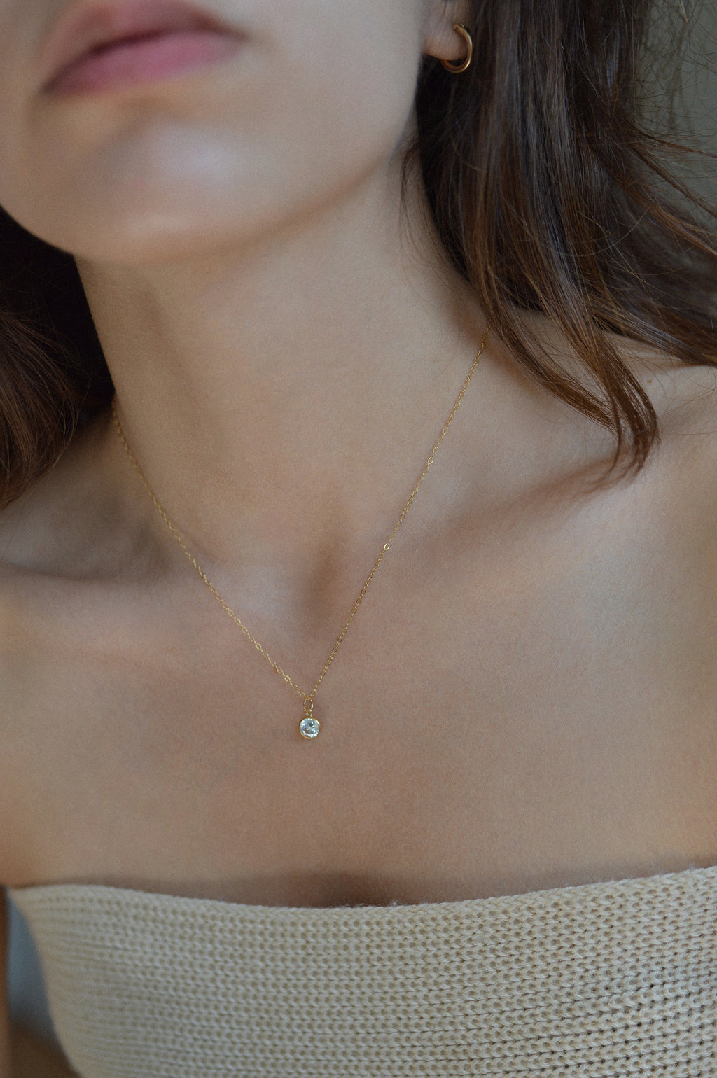 Cubic Zirconia Charm Necklace