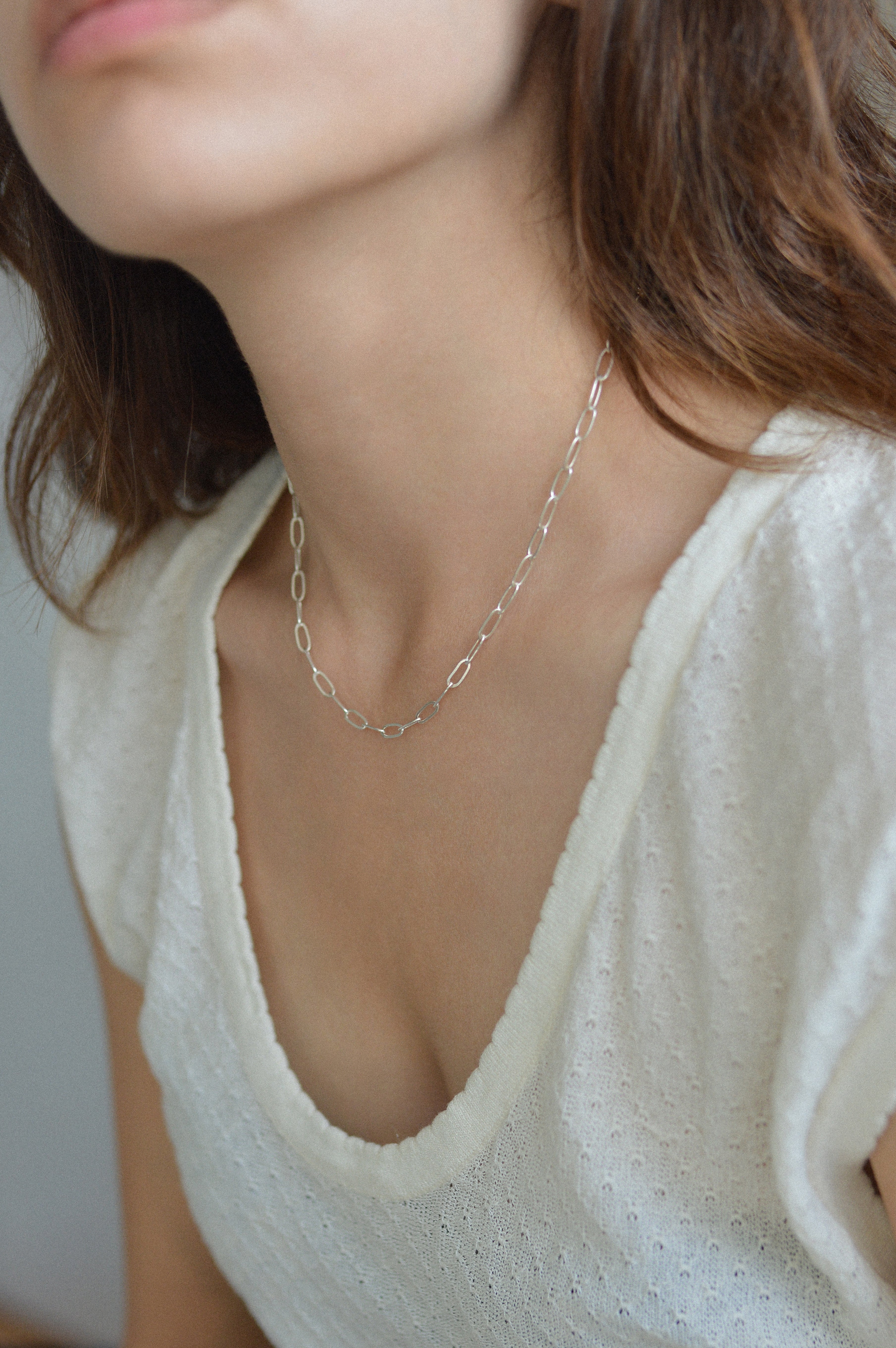 Paperclip Link Rectangle Necklace