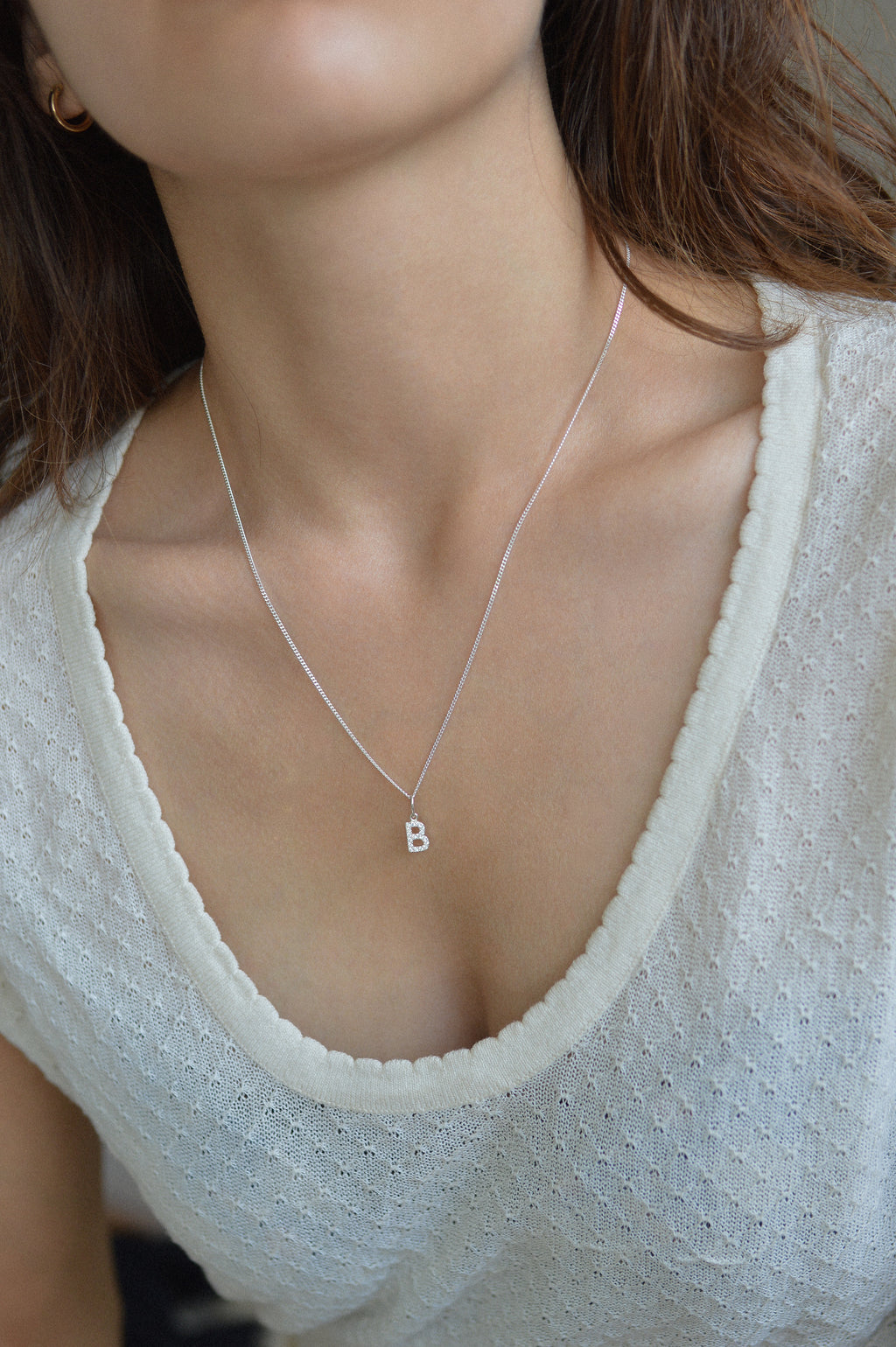 Pavé Letter Initial Necklace