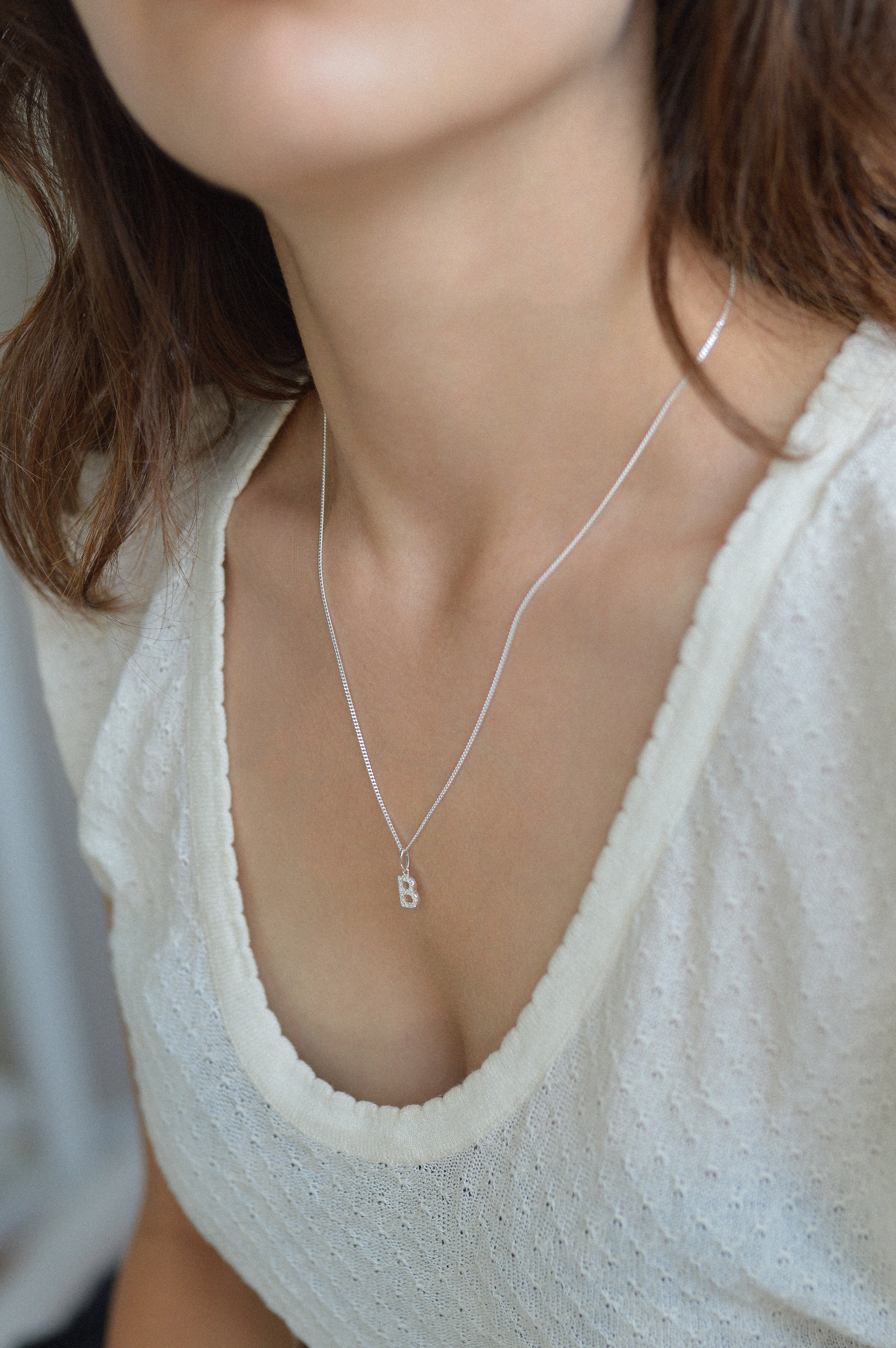 Pavé Letter Initial Necklace