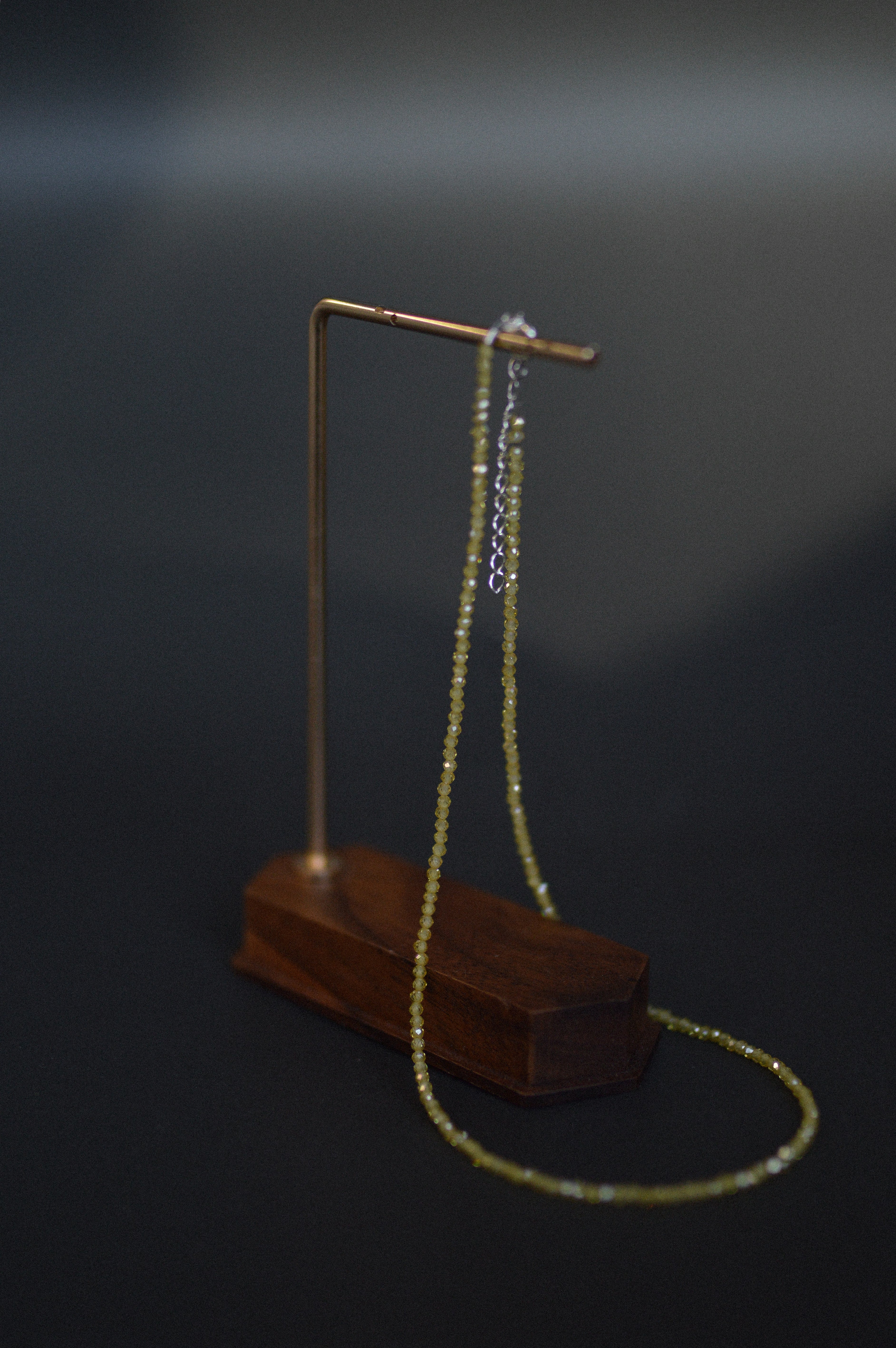 Yellow Faceted Gemstone Bead Necklace