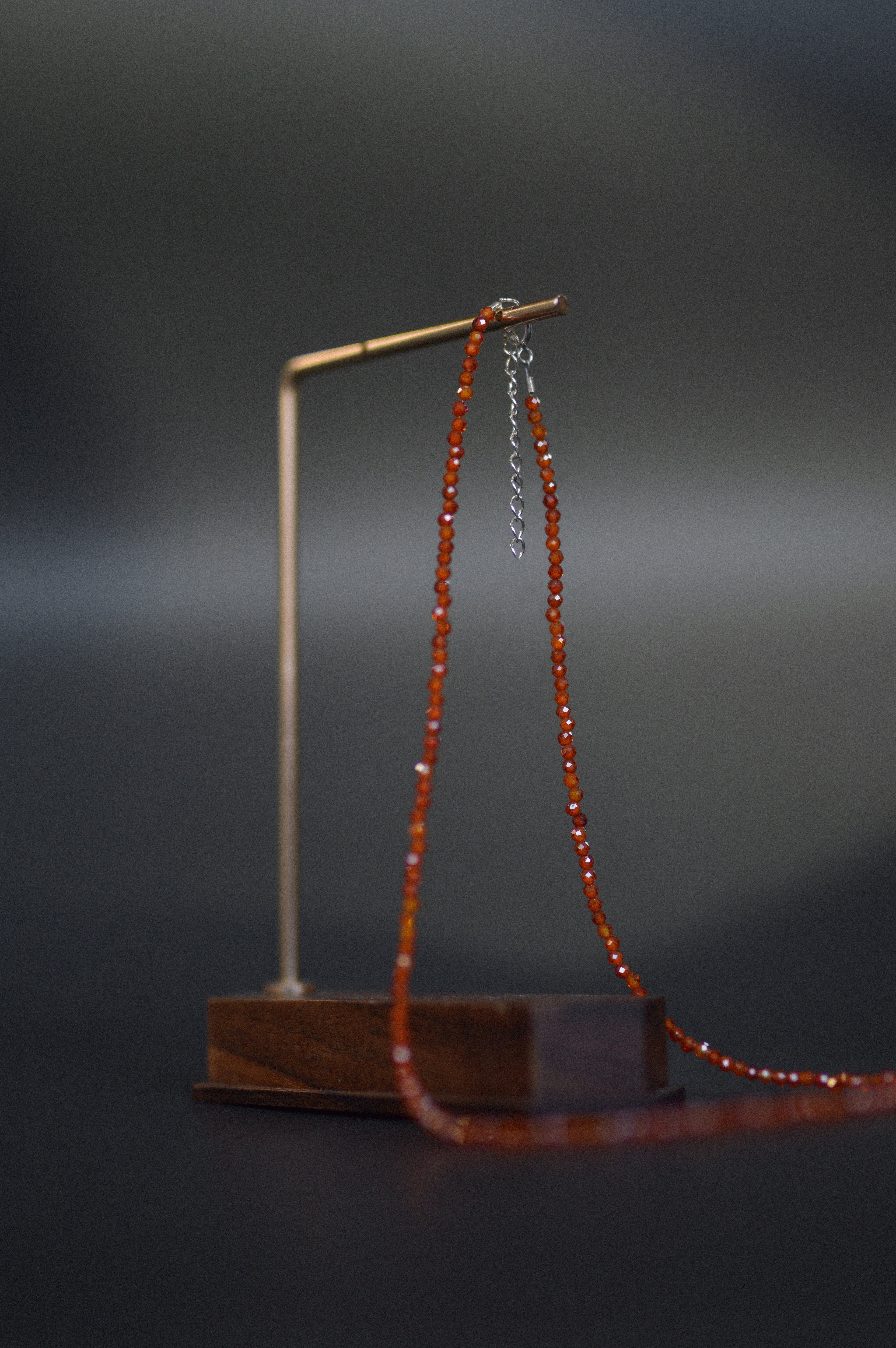 Orange Faceted Gemstone Bead Necklace