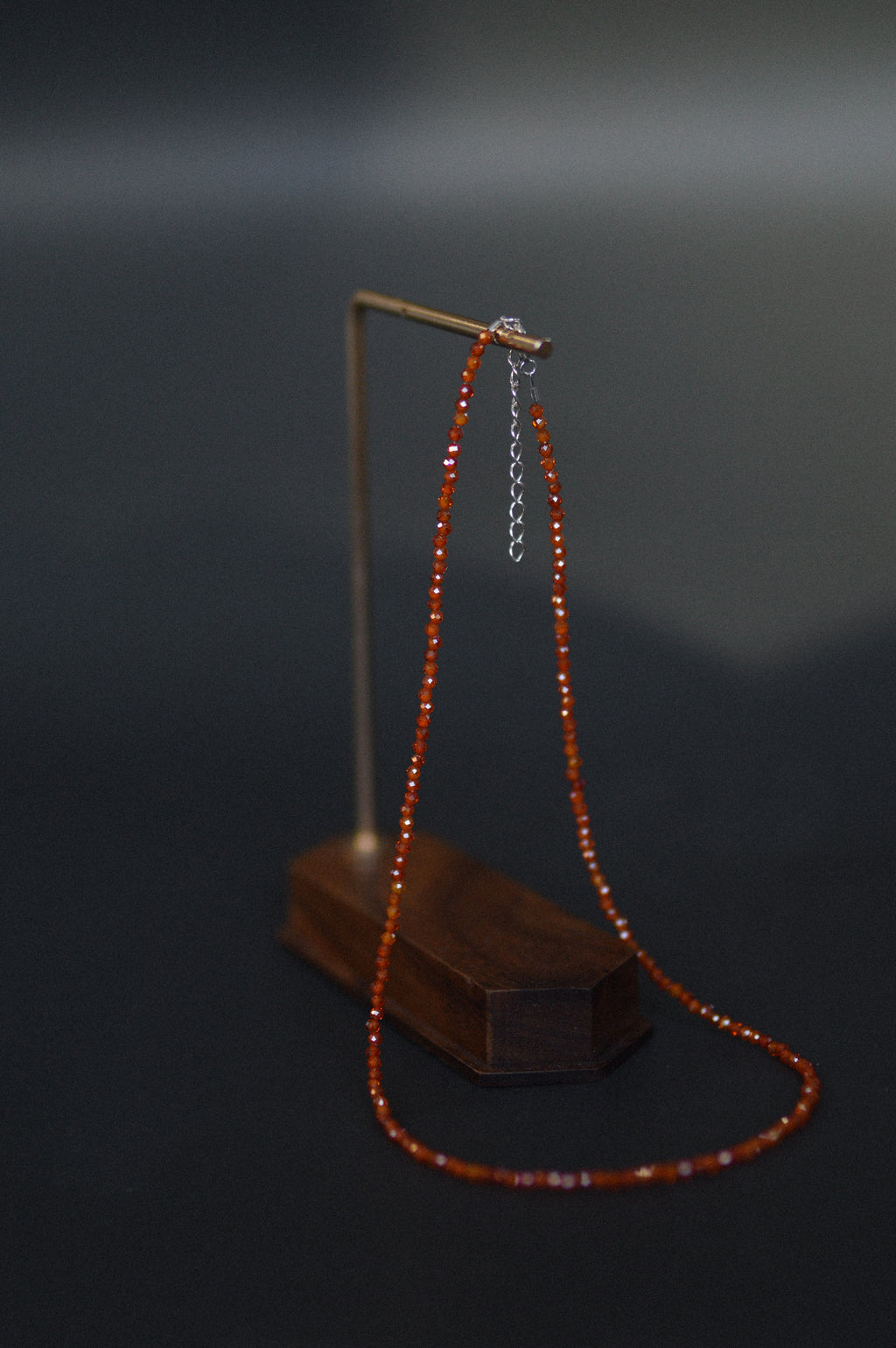 Orange Faceted Gemstone Bead Necklace