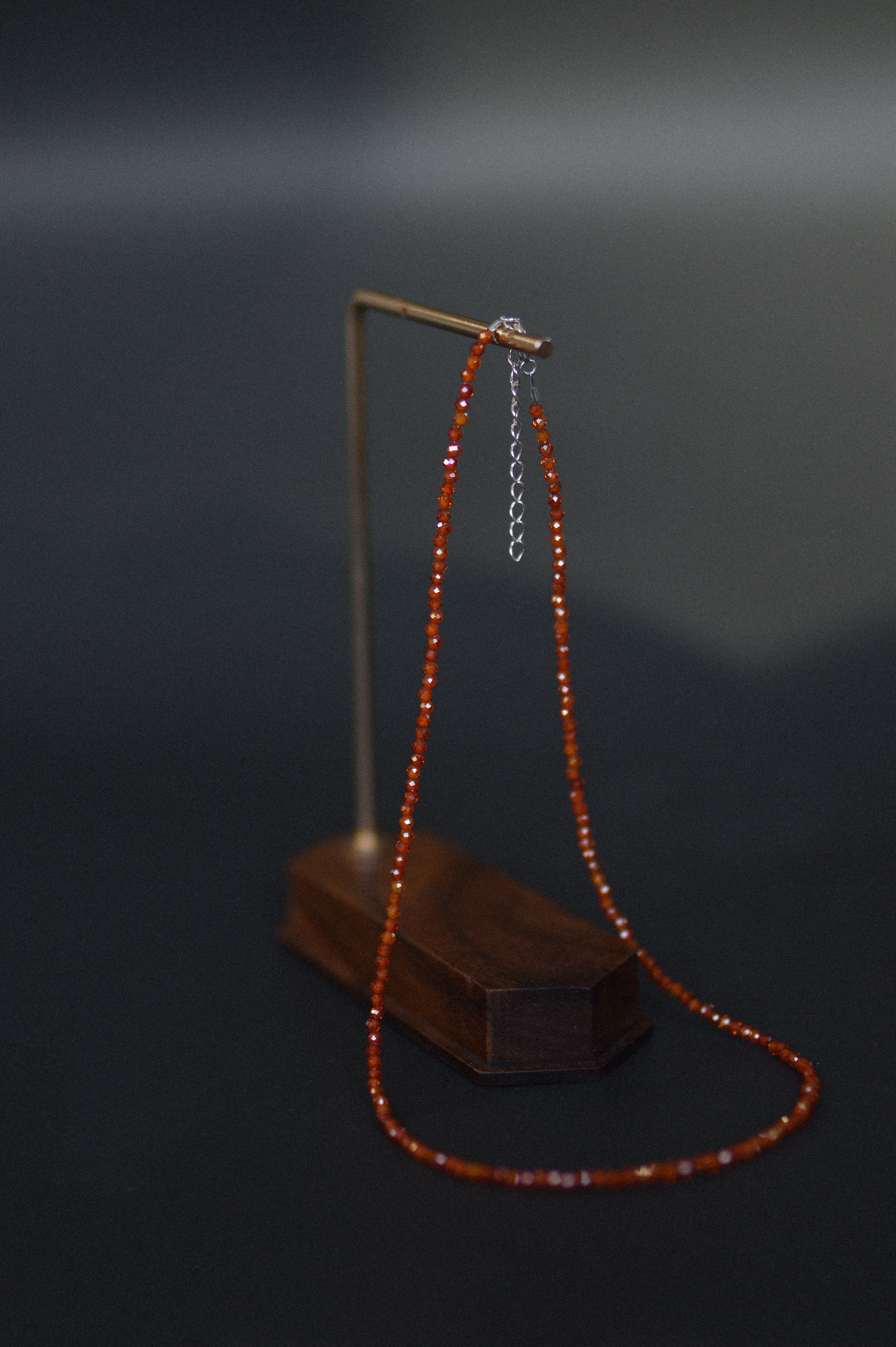 Orange Faceted Gemstone Bead Necklace