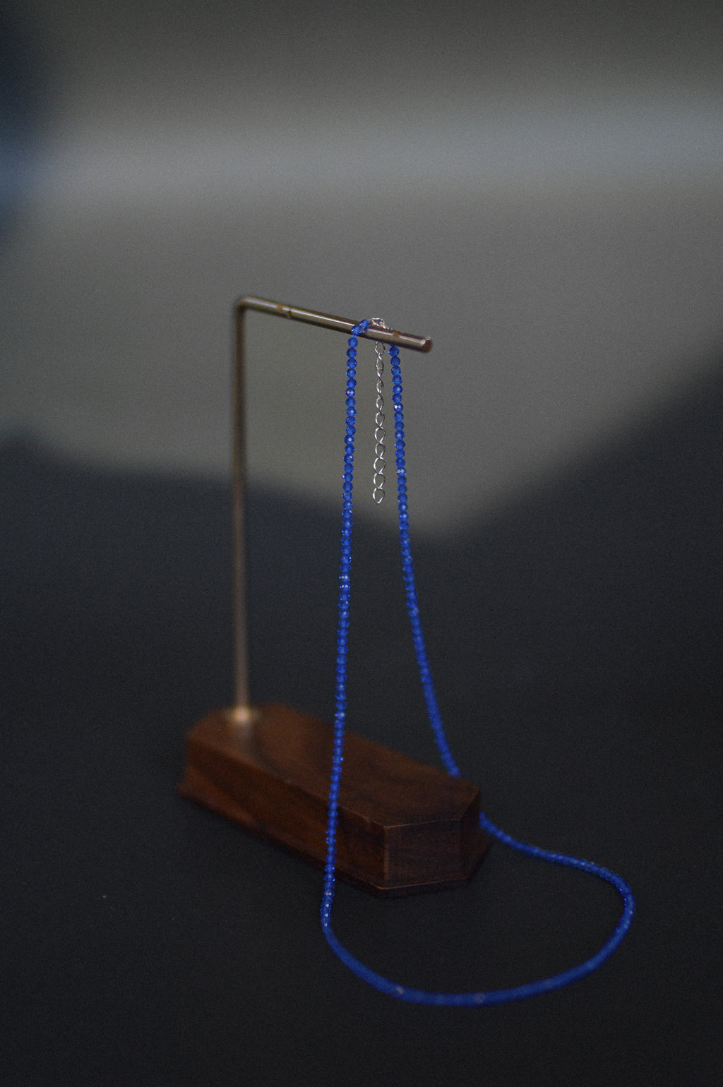 Bright Blue Faceted Gemstone Bead Necklace