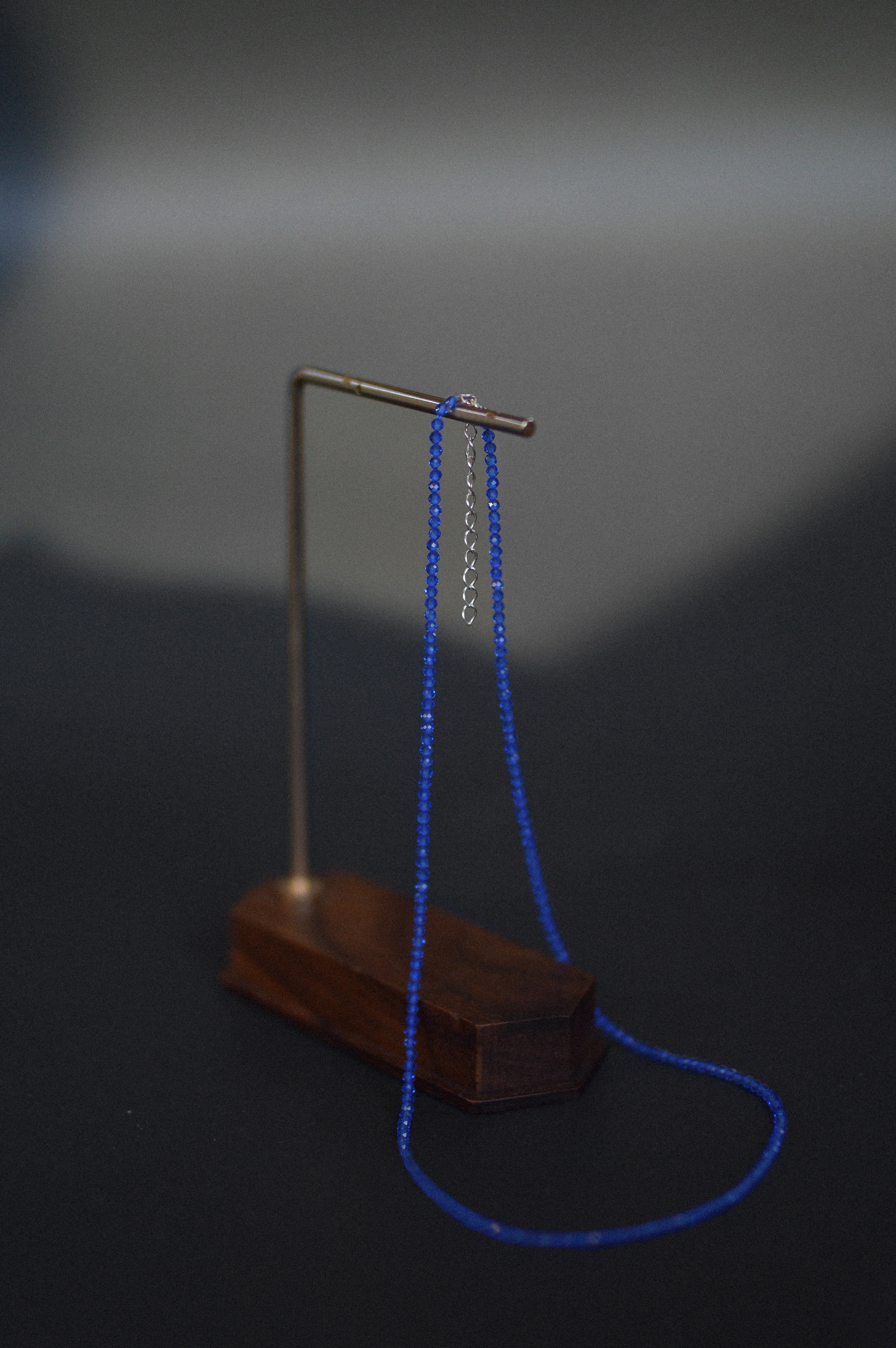 Bright Blue Faceted Gemstone Bead Necklace