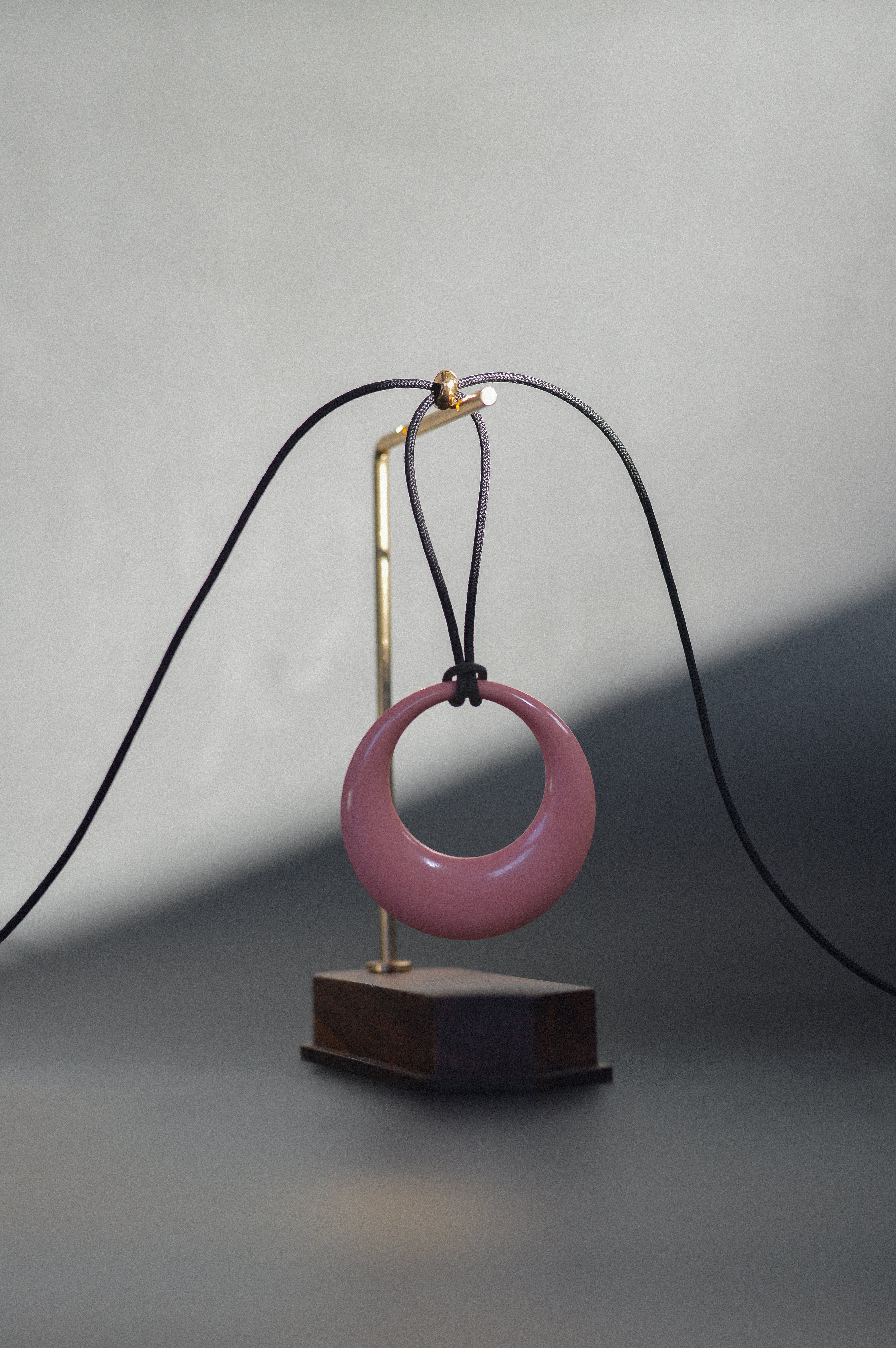 Pink Opaque Resin Pendant Necklace