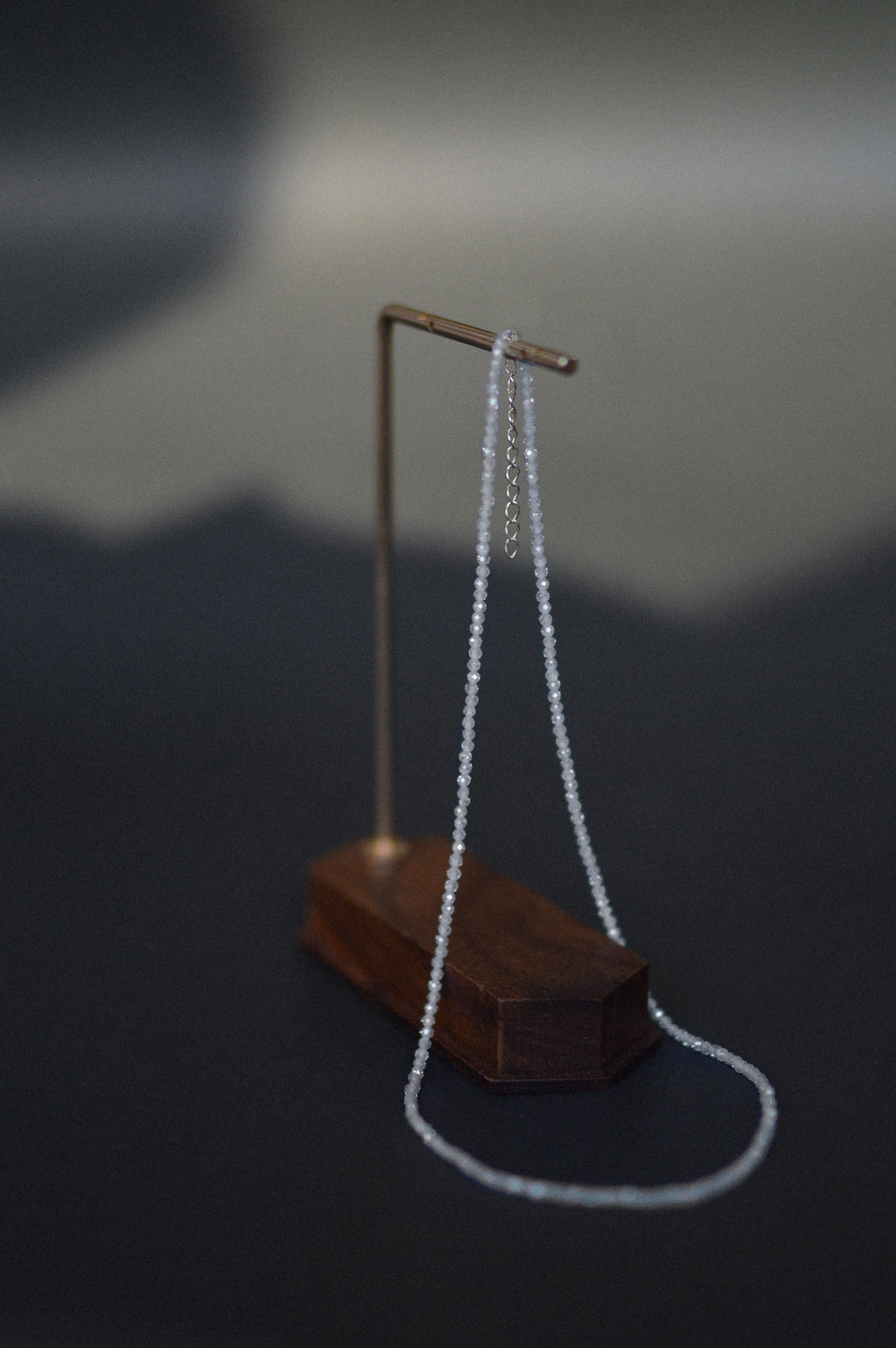 White Faceted Gemstone Bead Necklace