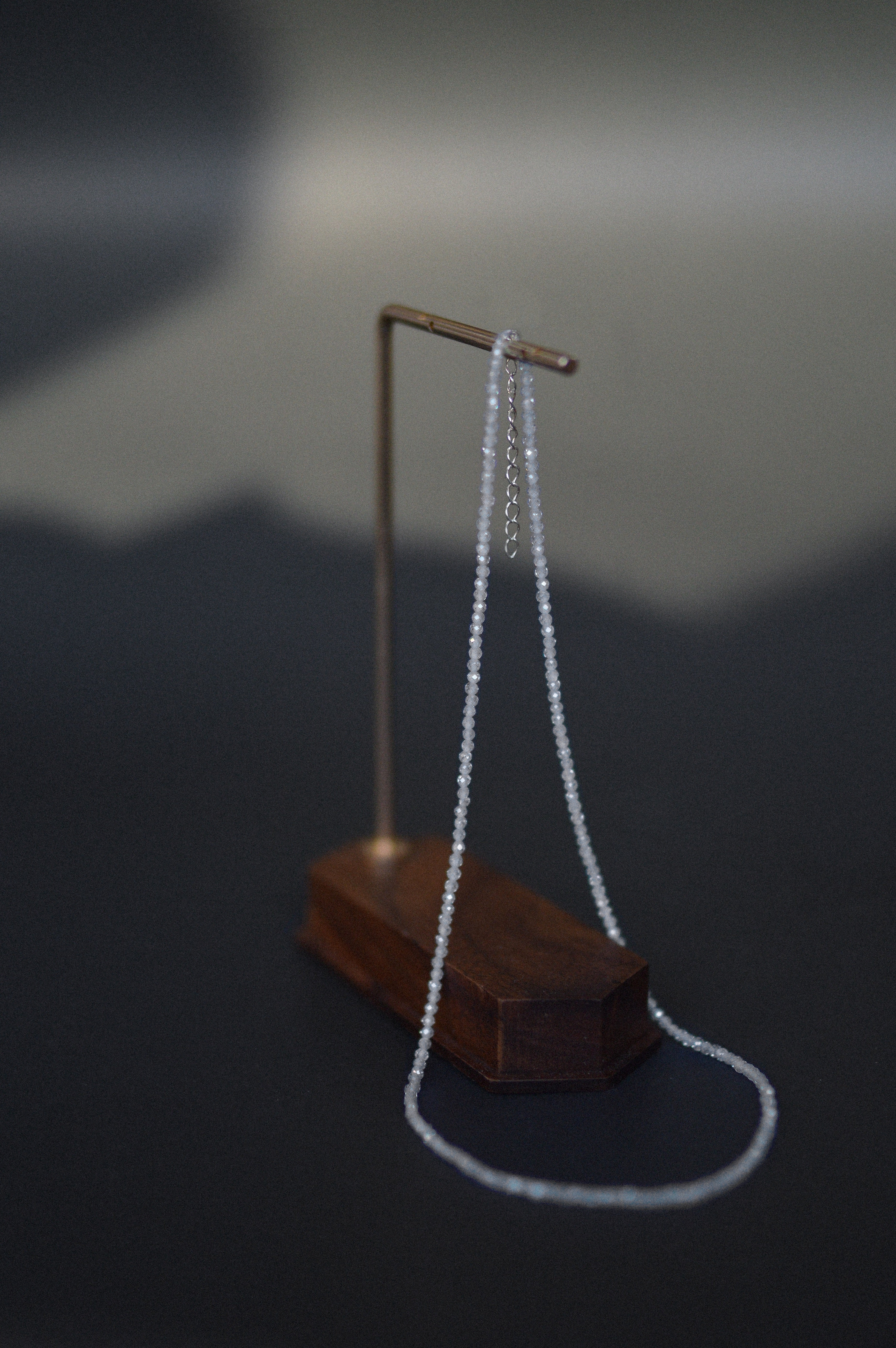 White Faceted Gemstone Bead Necklace