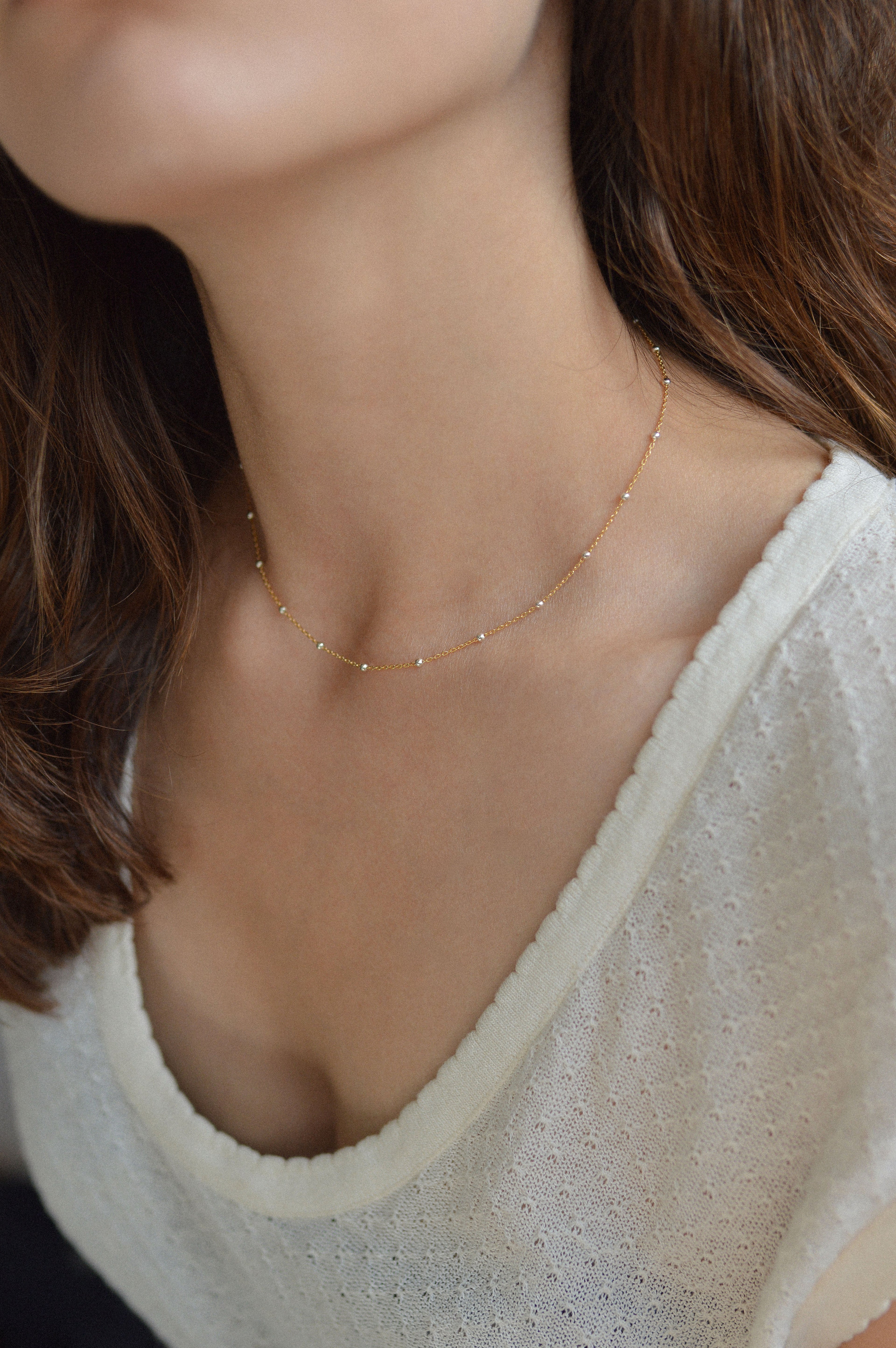 Mixed Metal Satellite Necklace