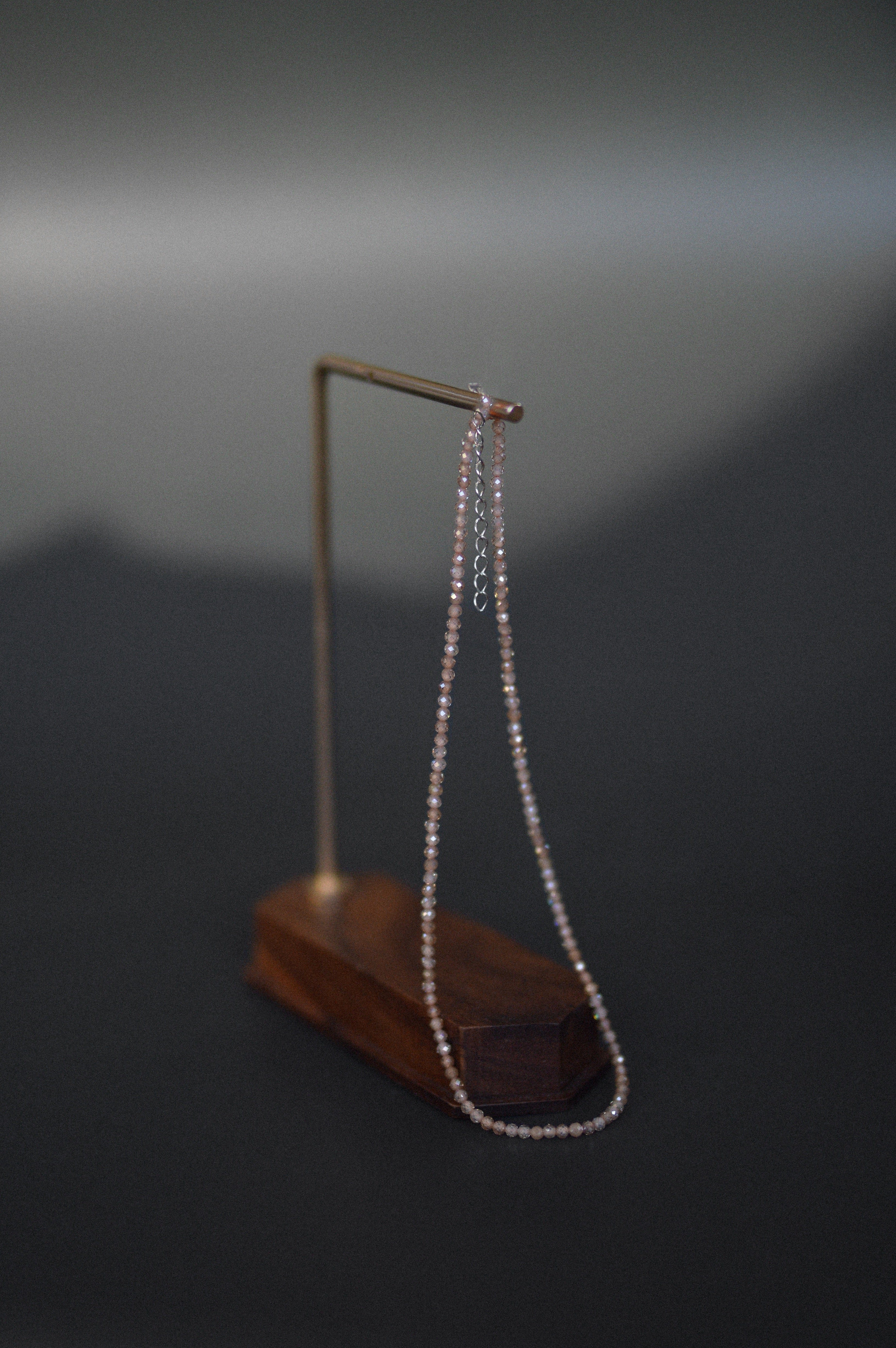 Champagne Faceted Gemstone Bead Necklace