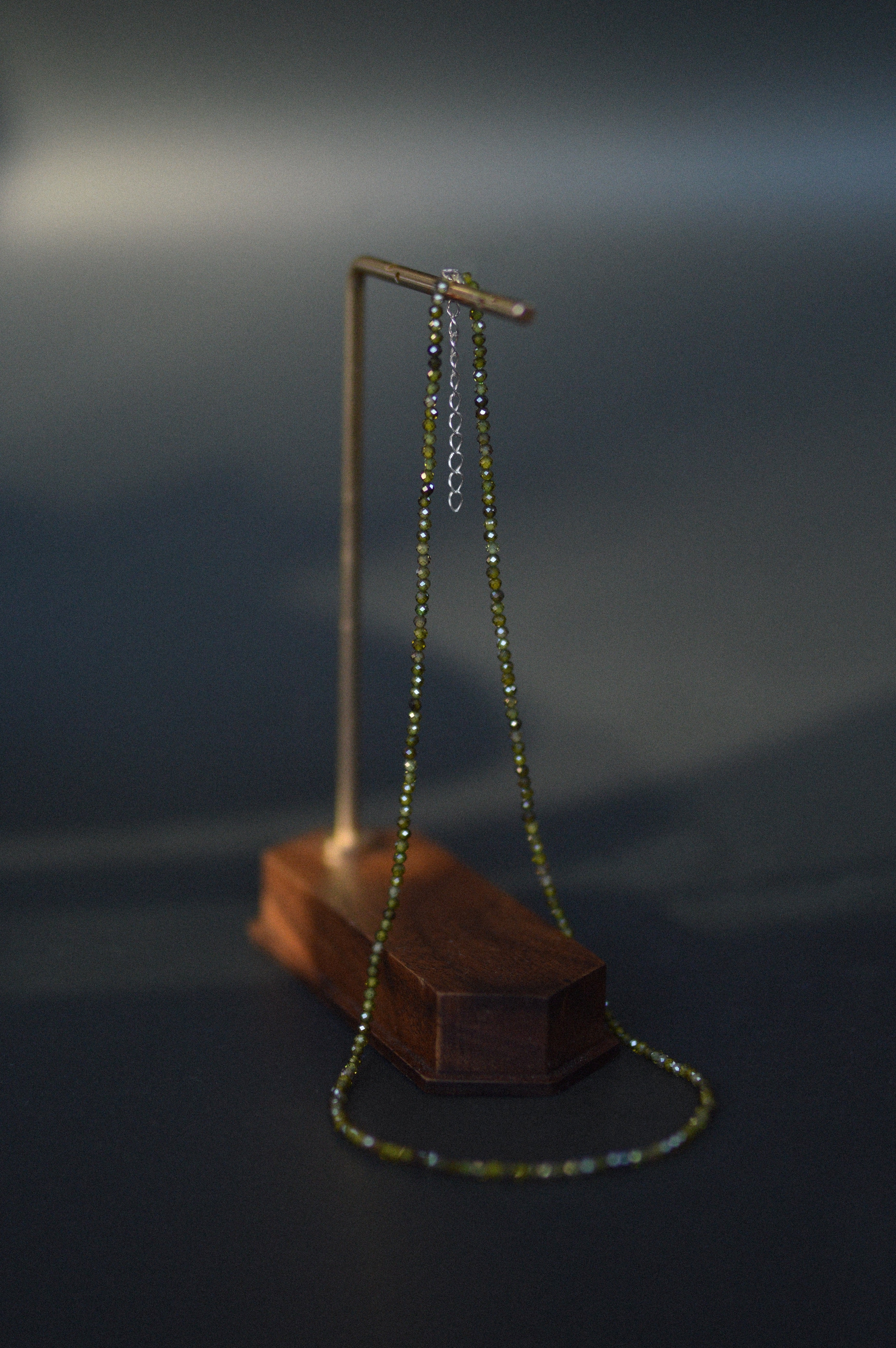 Green Faceted Gemstone Bead Necklace