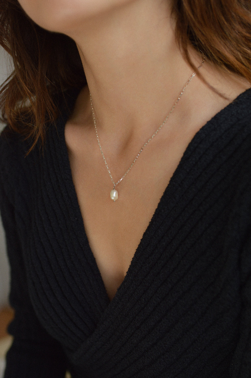 Pearl Box Chain Necklace