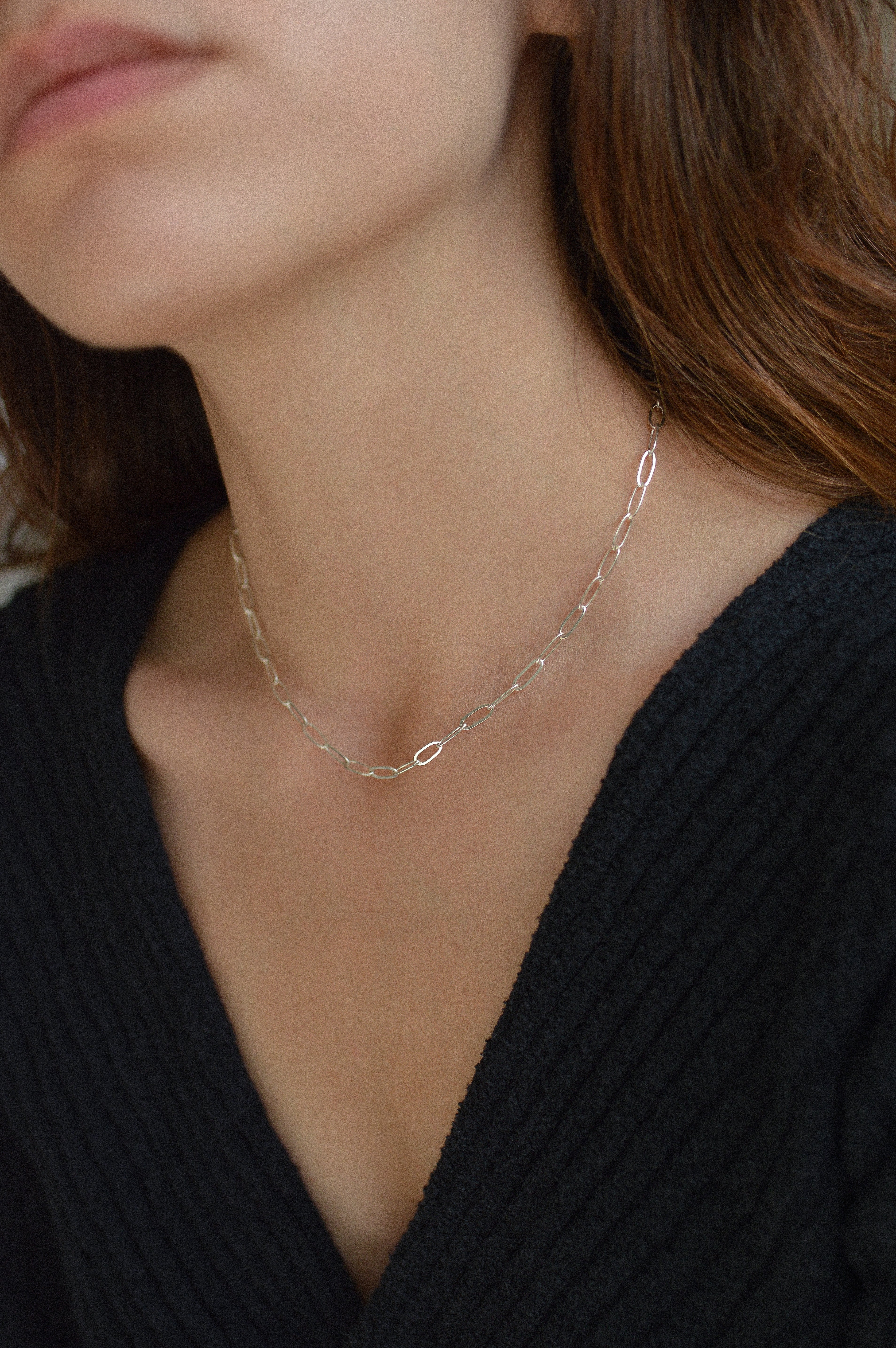 Paperclip Link Rectangle Necklace