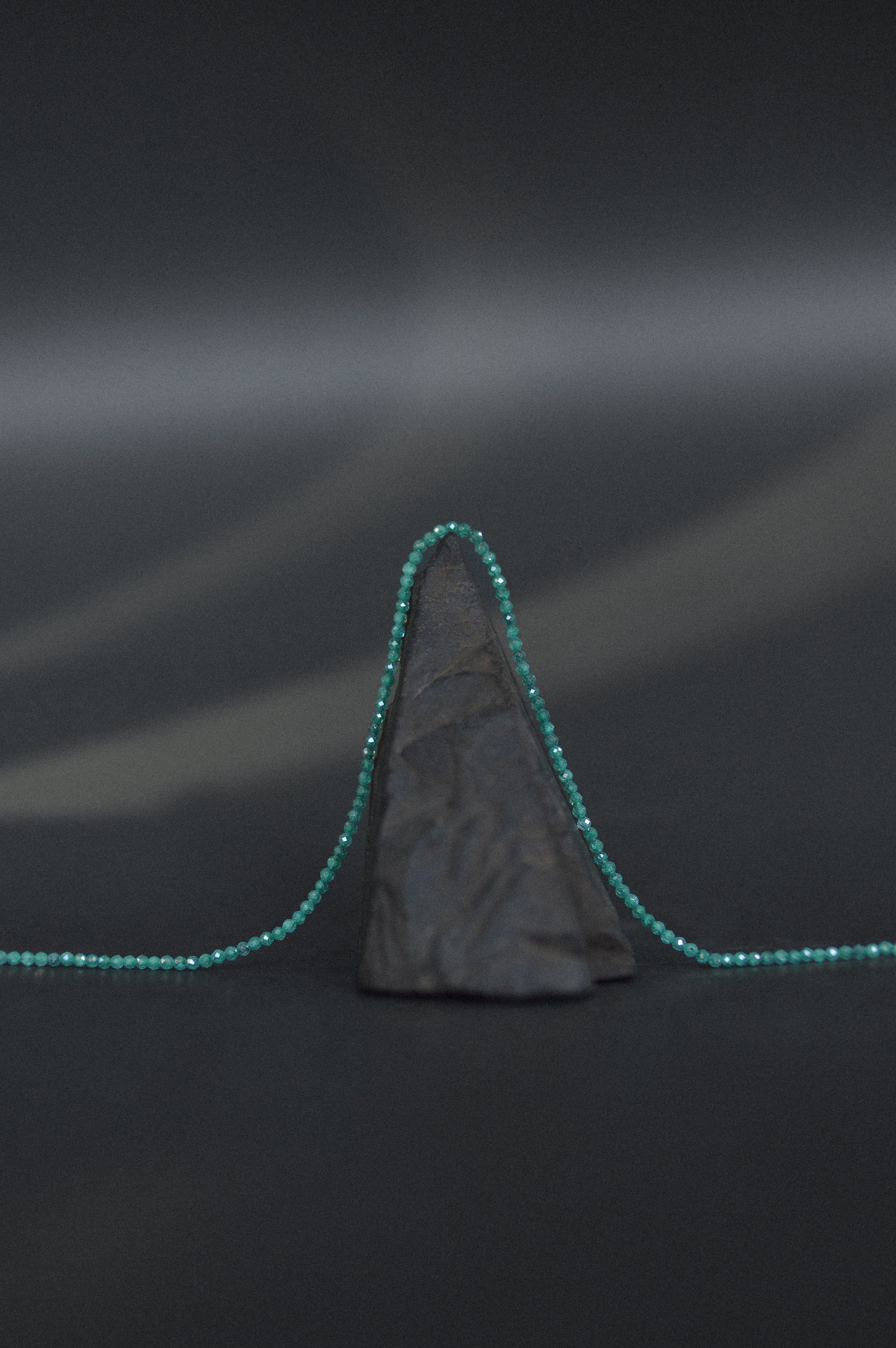 Aqua Green Faceted Gemstone Bead Necklace