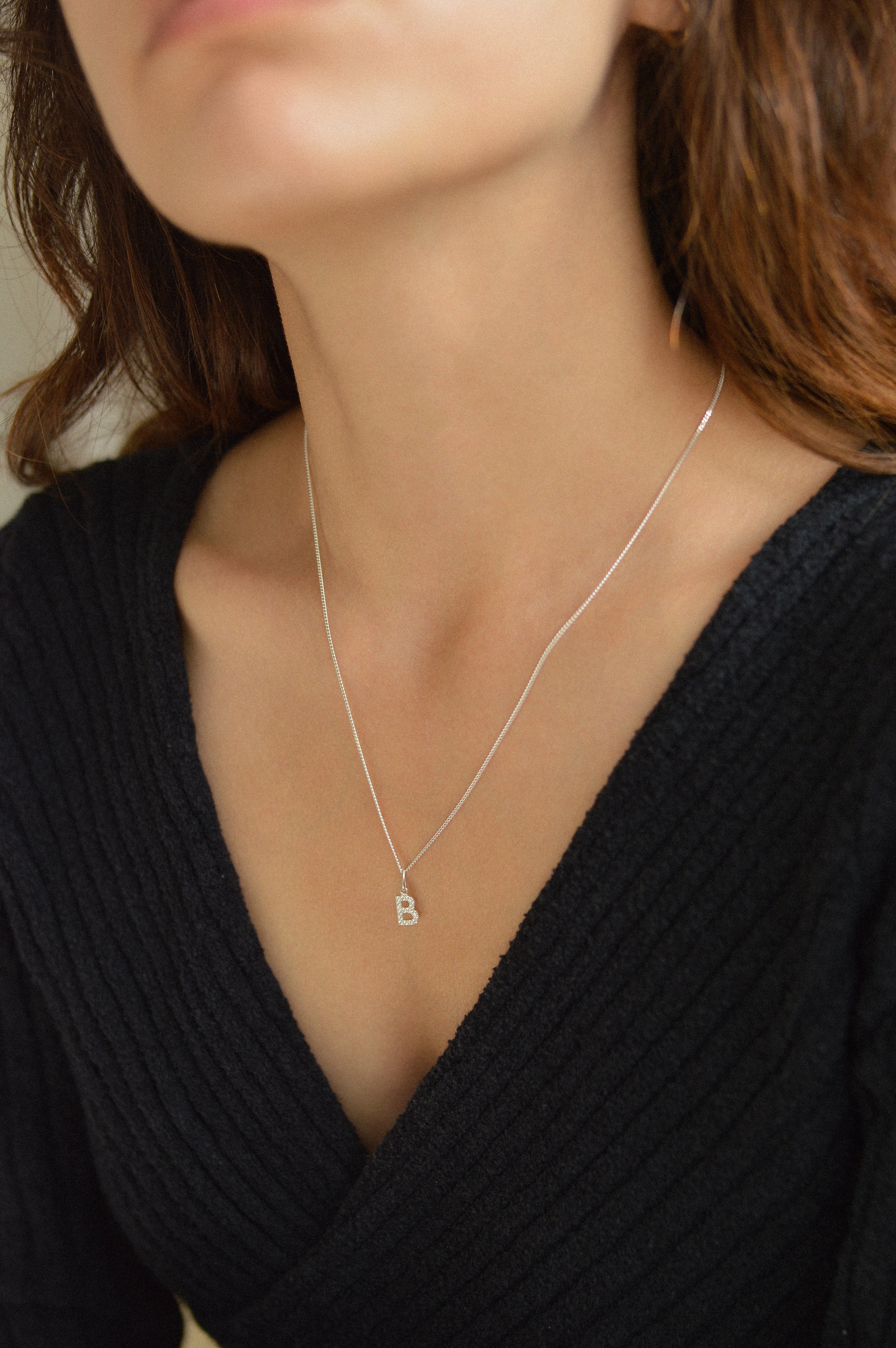 Pavé Letter Initial Necklace