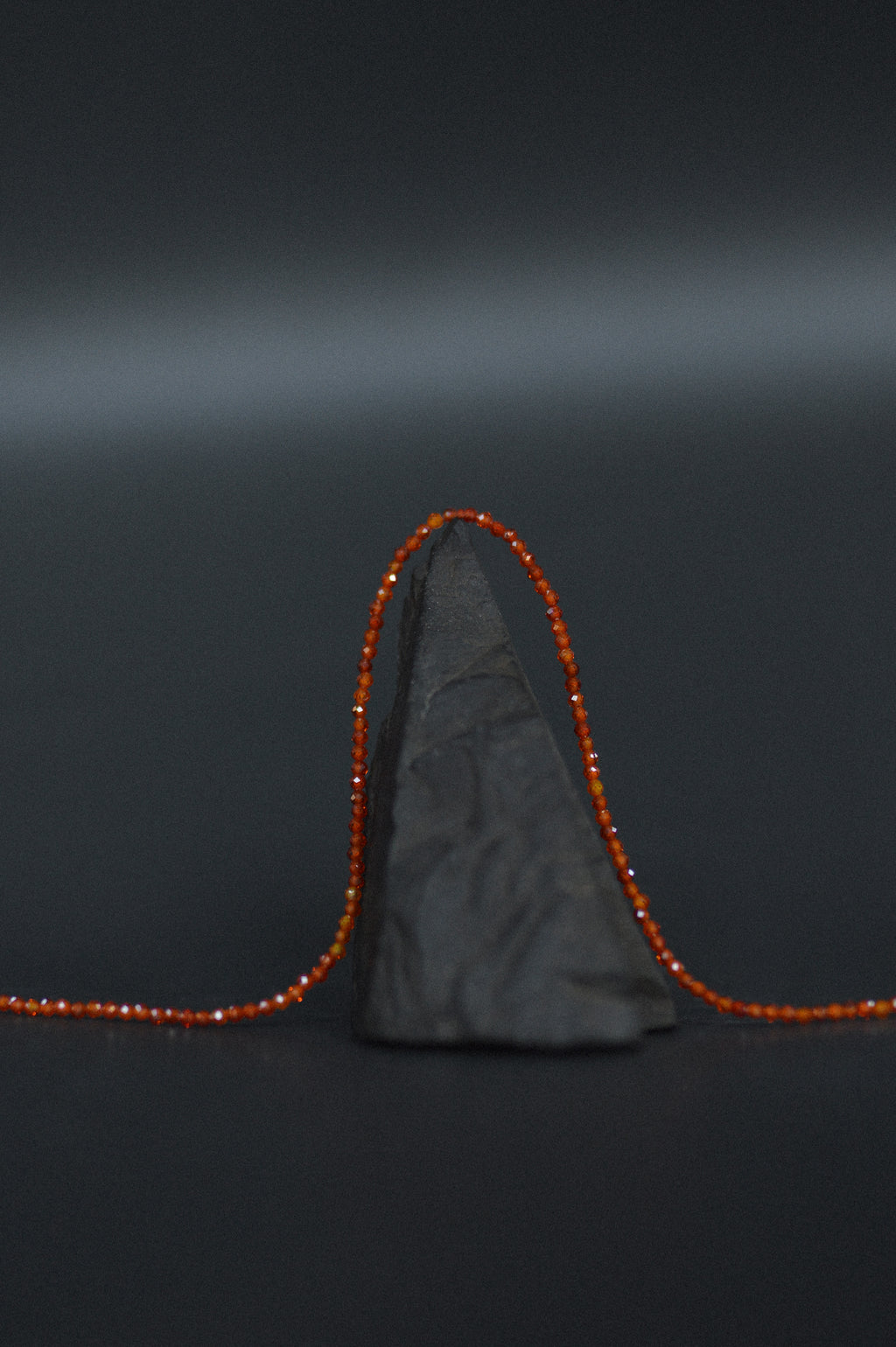Orange Faceted Gemstone Bead Necklace