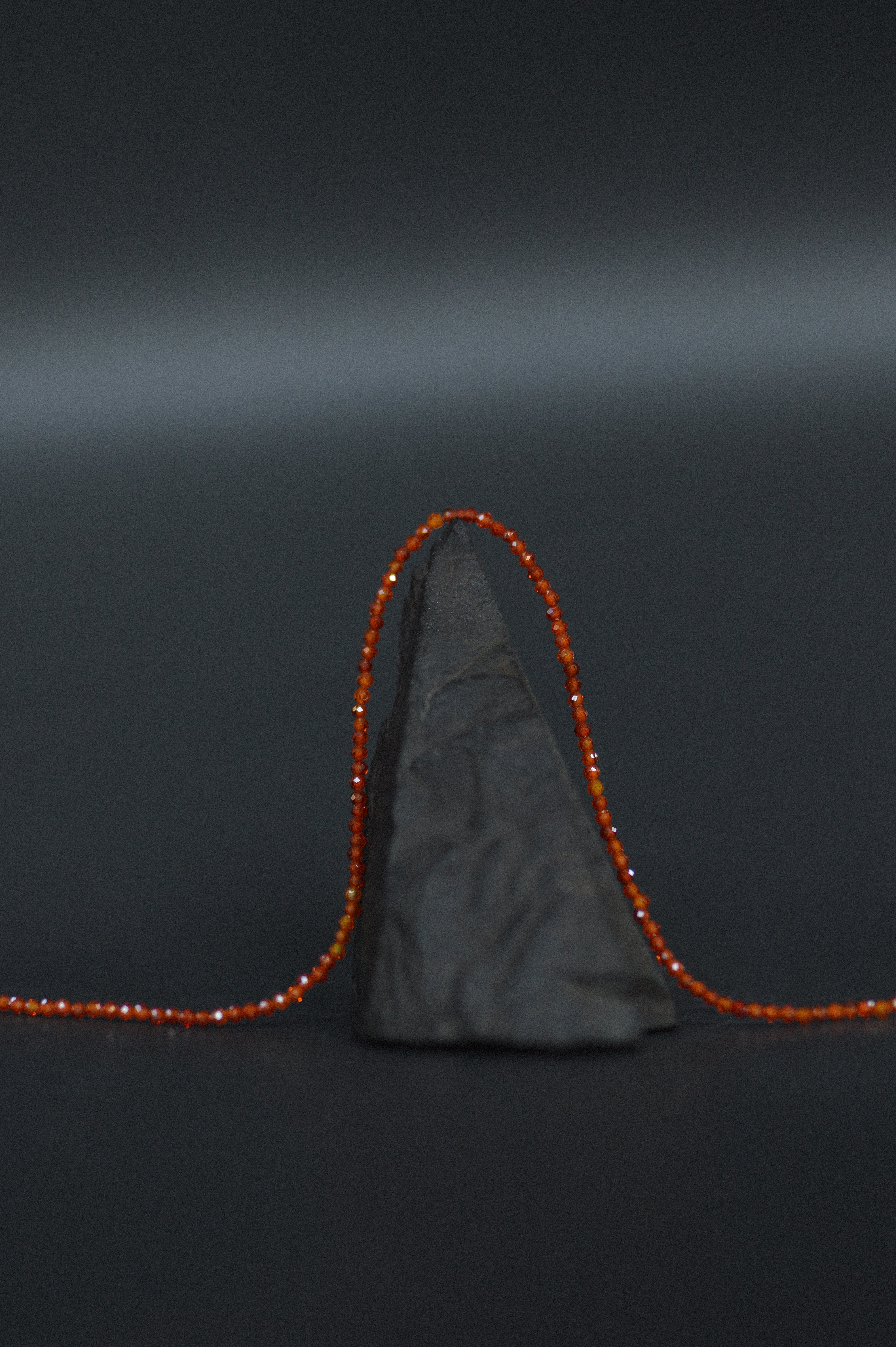 Orange Faceted Gemstone Bead Necklace