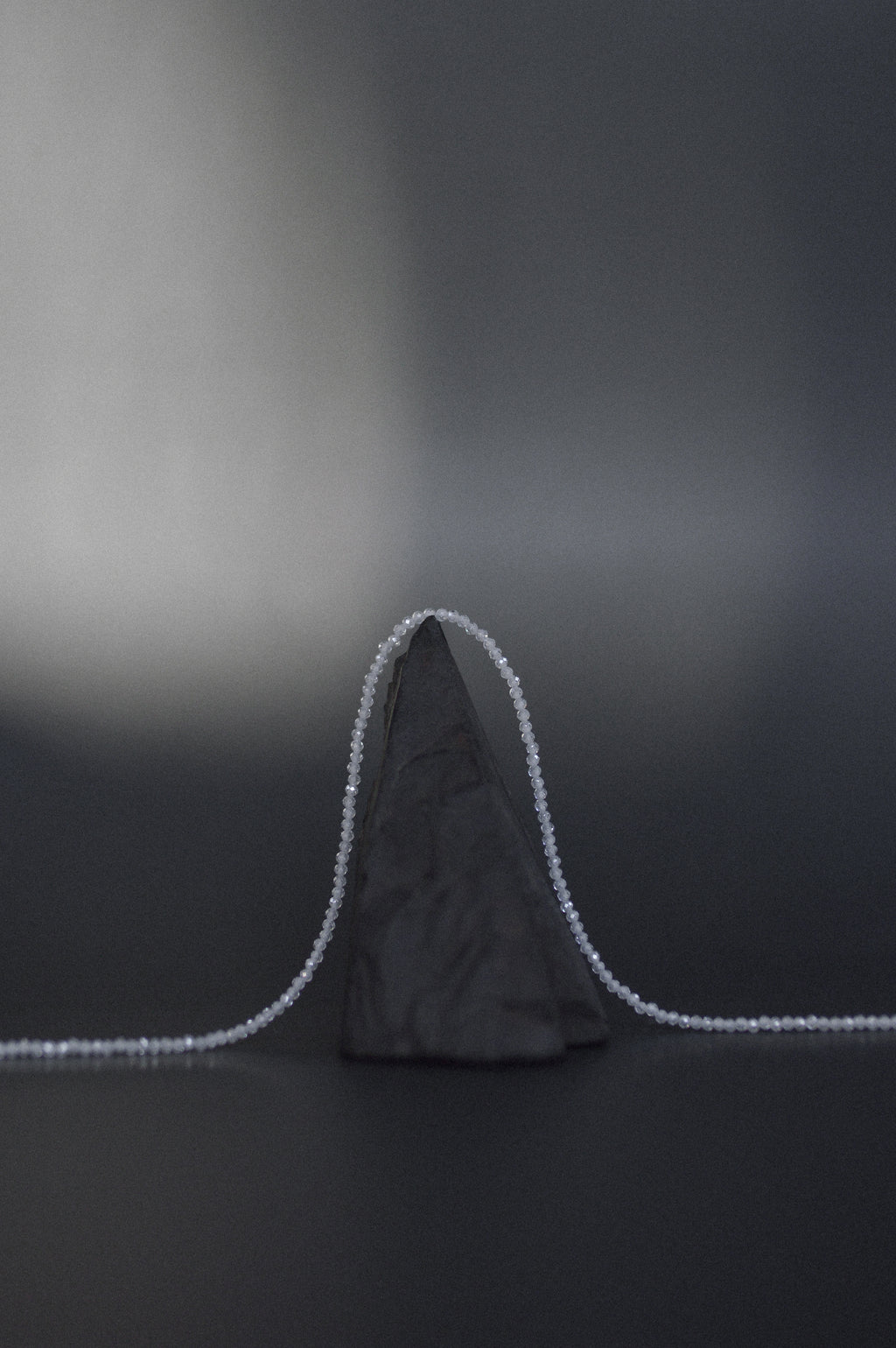 White Faceted Gemstone Bead Necklace