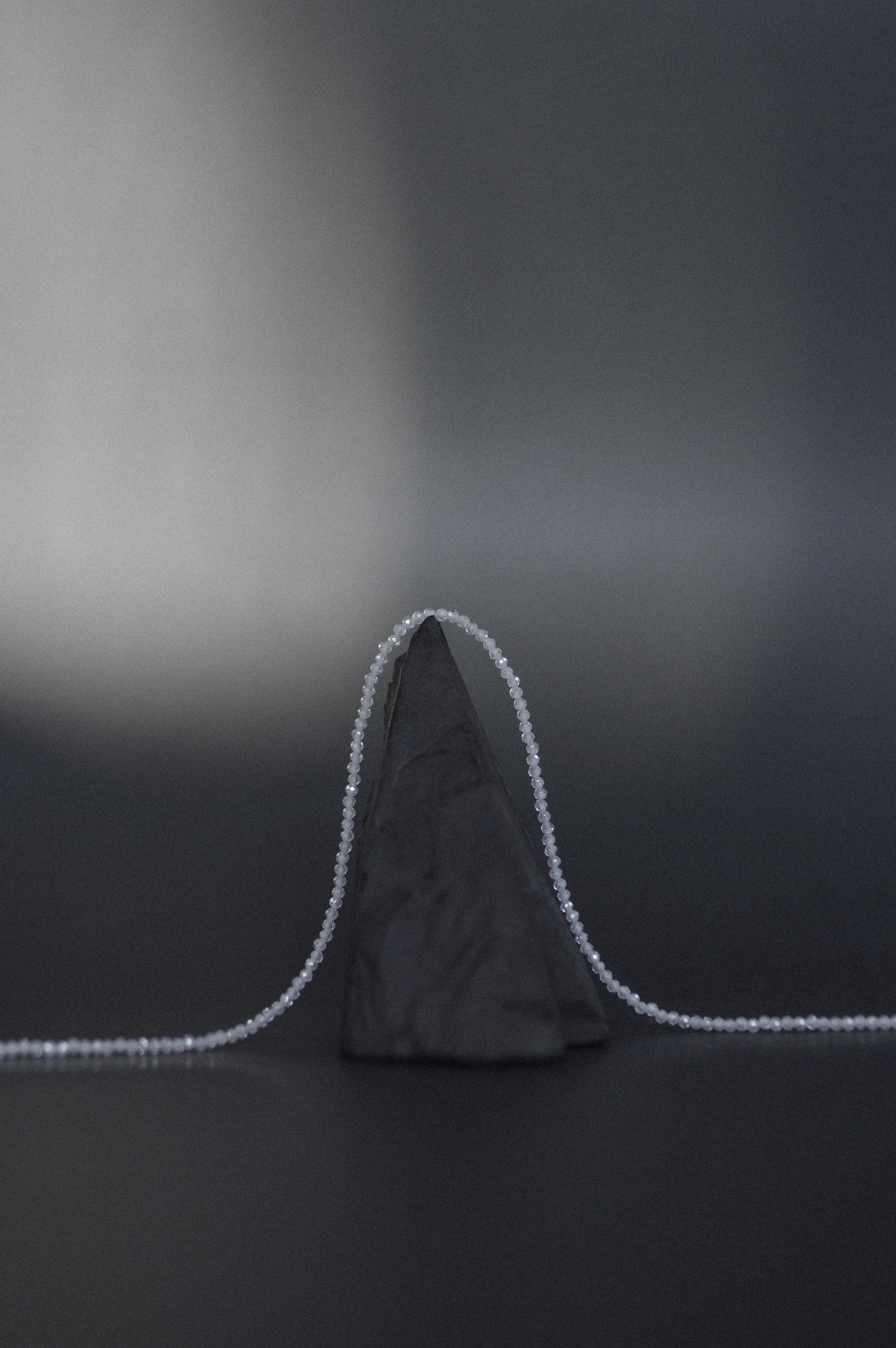 White Faceted Gemstone Bead Necklace