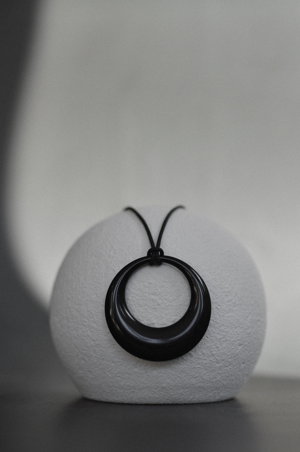 Black Resin Pendant Necklace