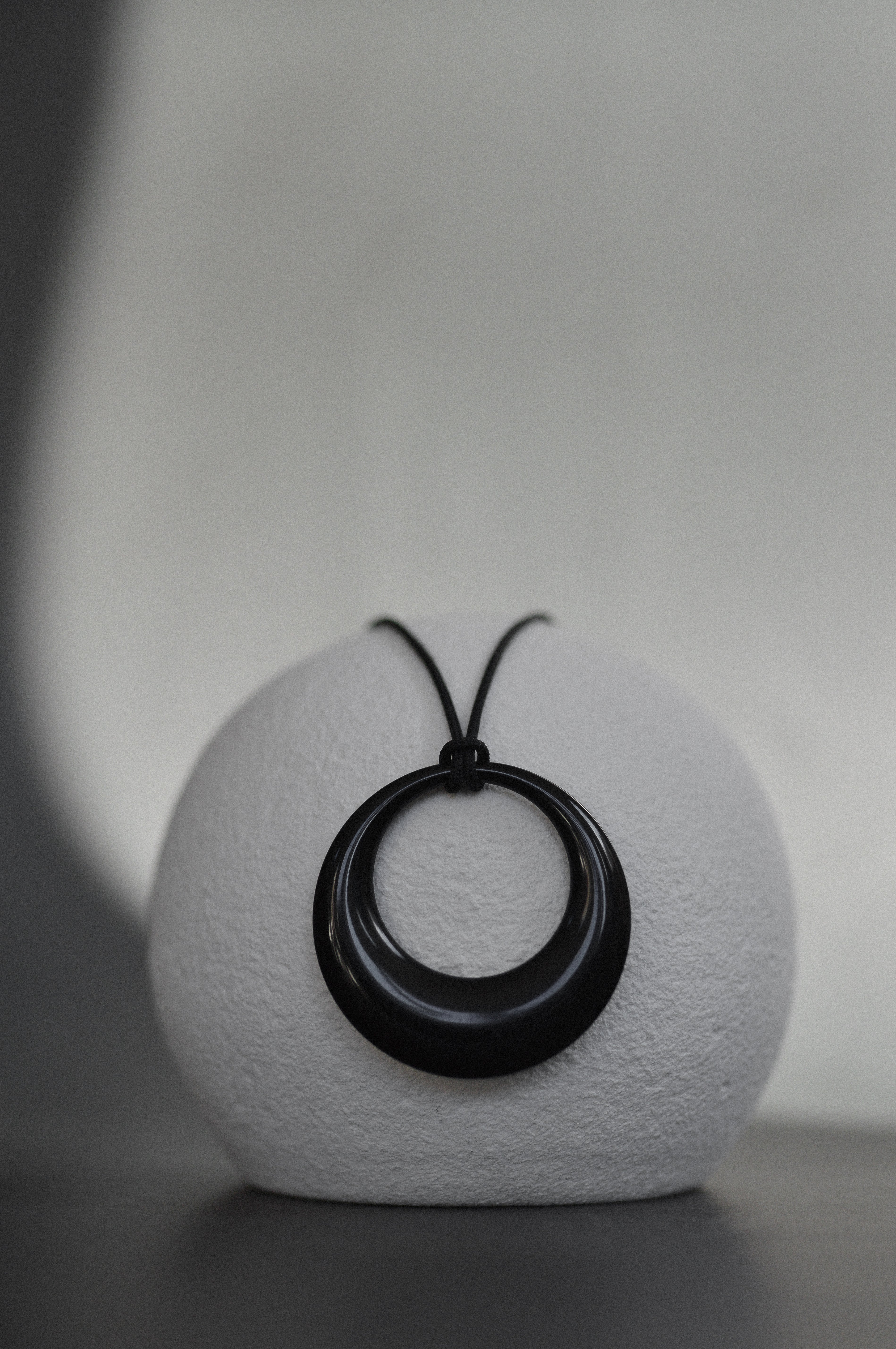 Black Resin Pendant Necklace