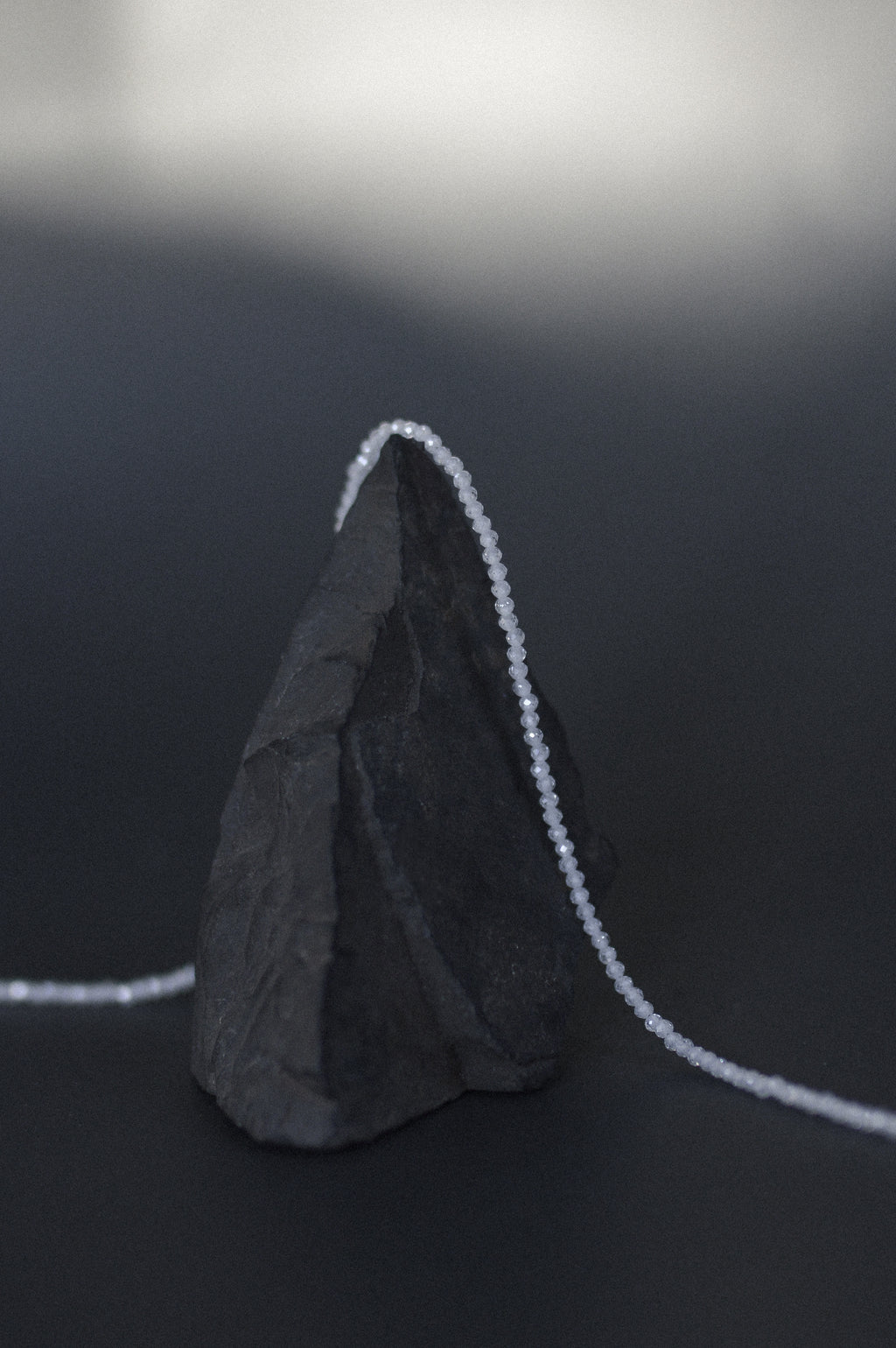 White Faceted Gemstone Bead Necklace