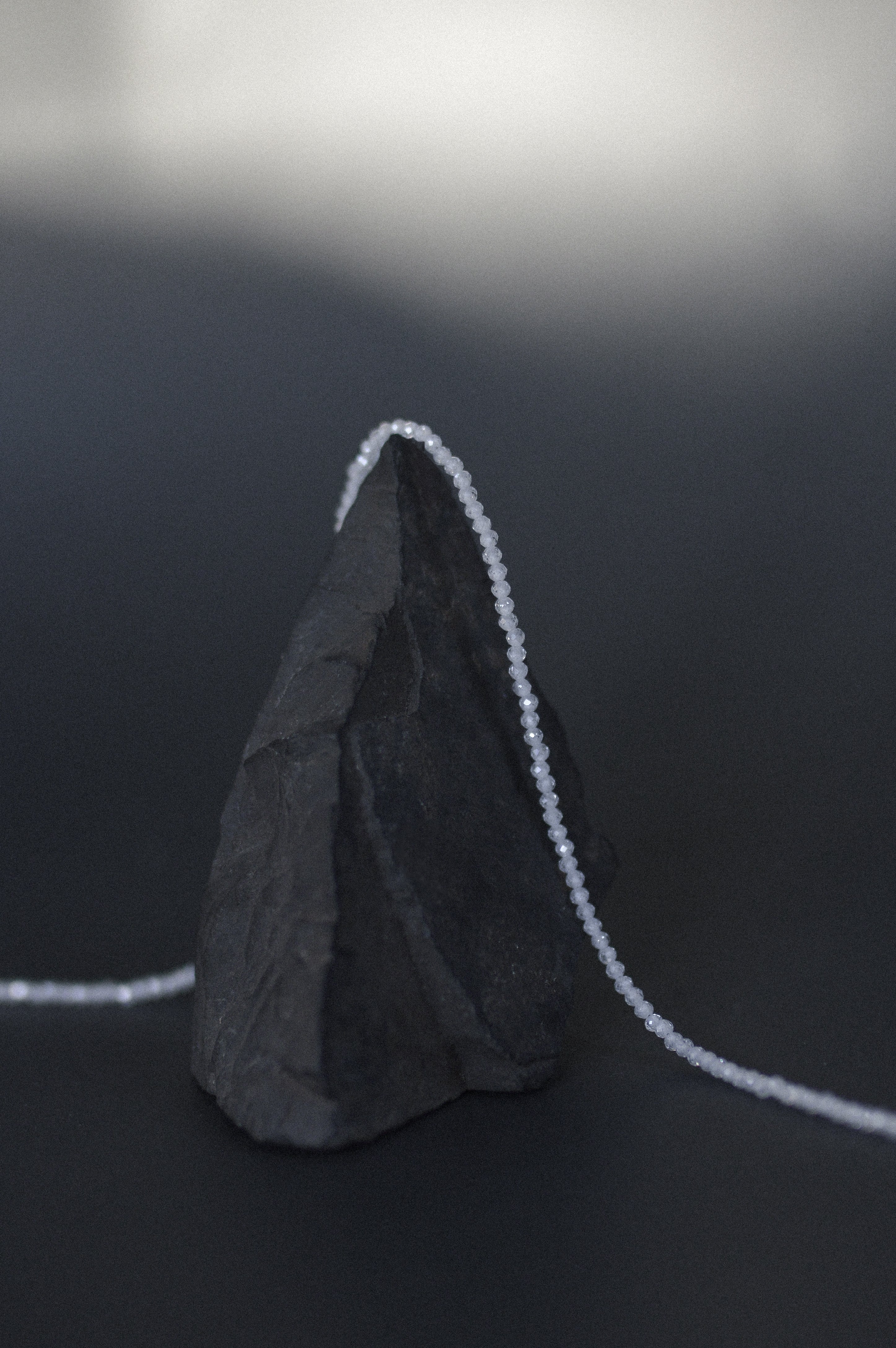 White Faceted Gemstone Bead Necklace