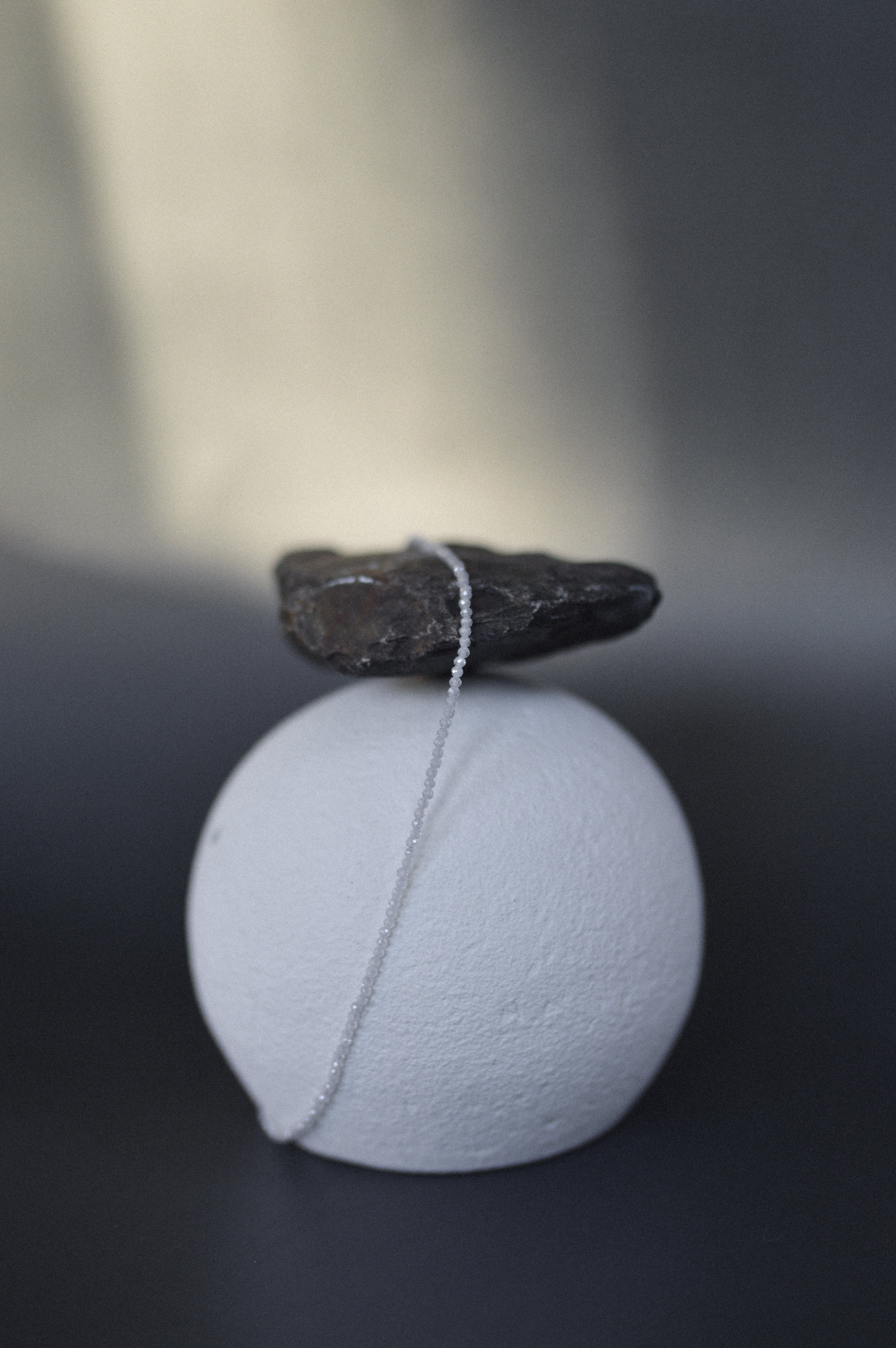 White Faceted Gemstone Bead Necklace