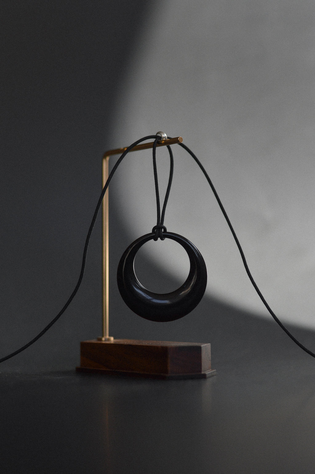 Black Resin Pendant Necklace