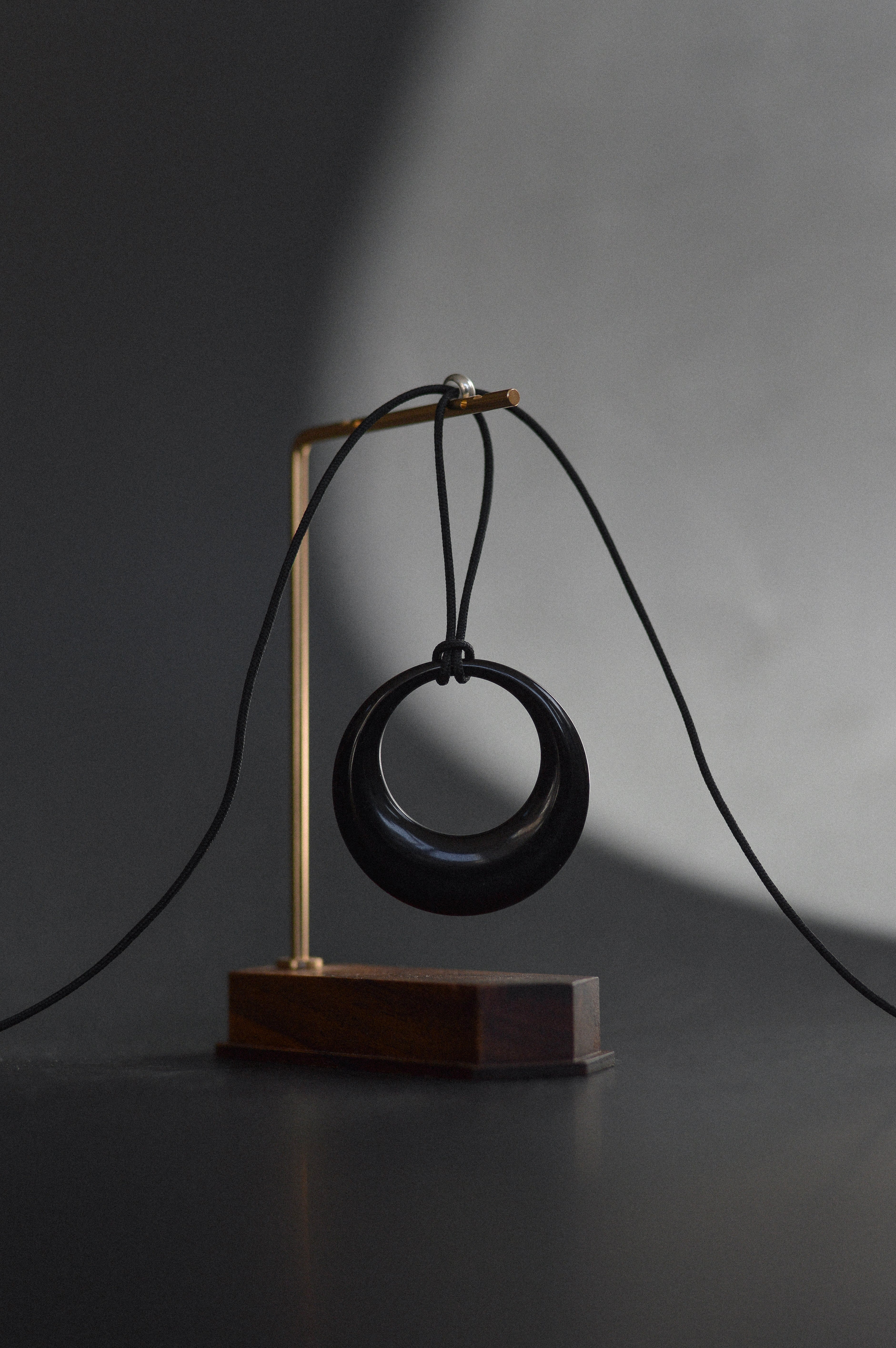 Black Resin Pendant Necklace