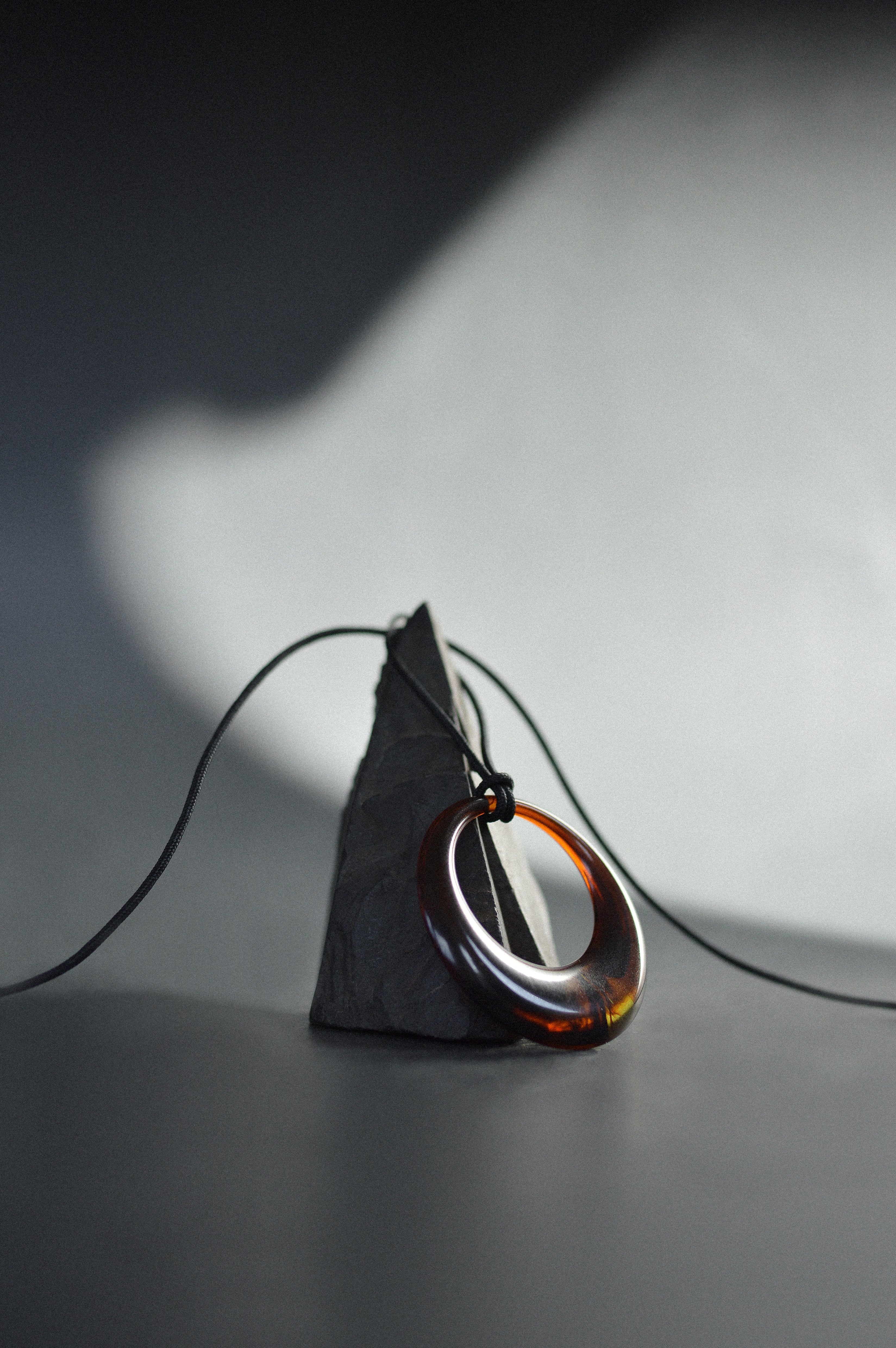 Brown Resin Pendant Necklace