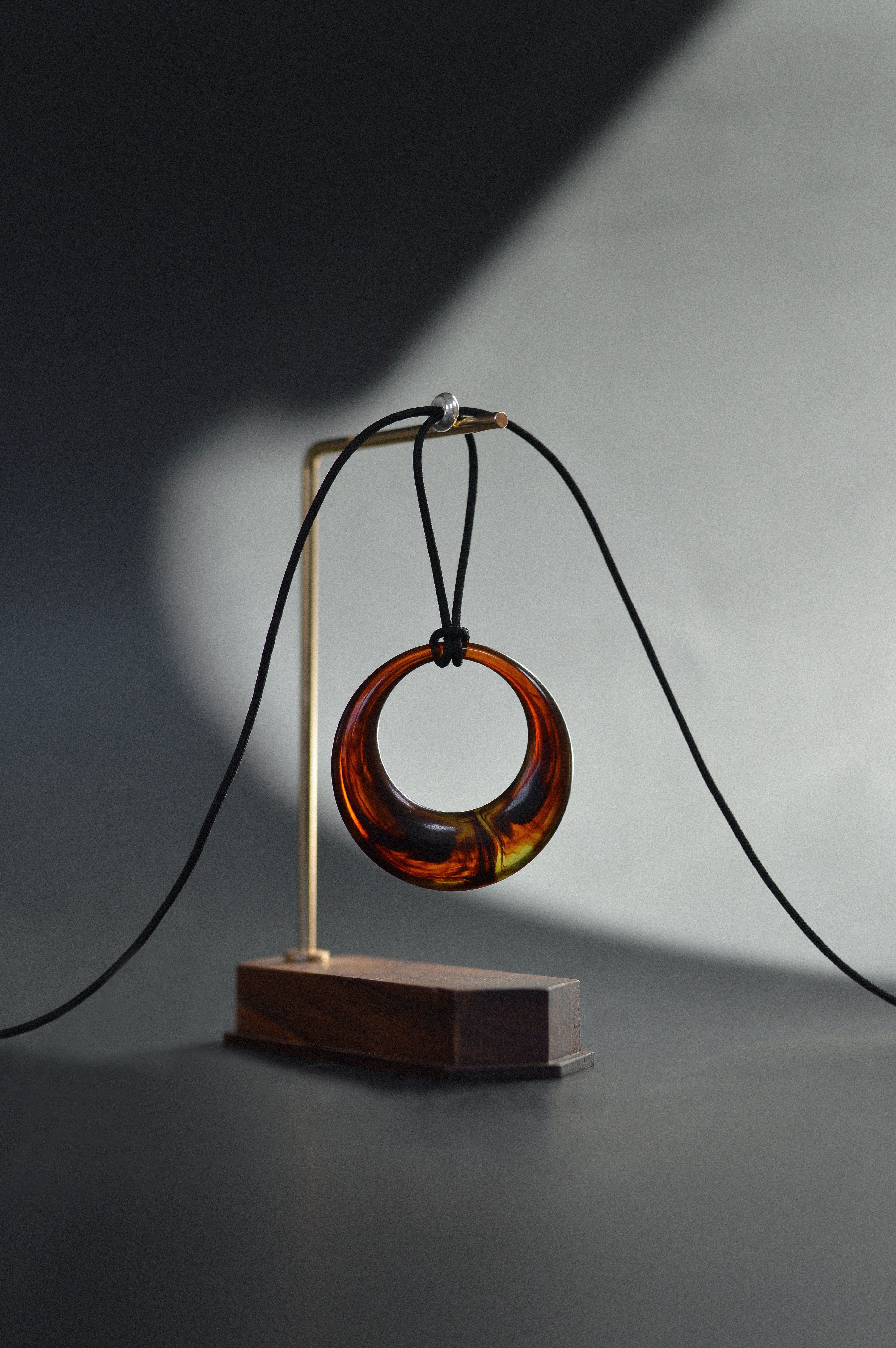 Brown Resin Pendant Necklace