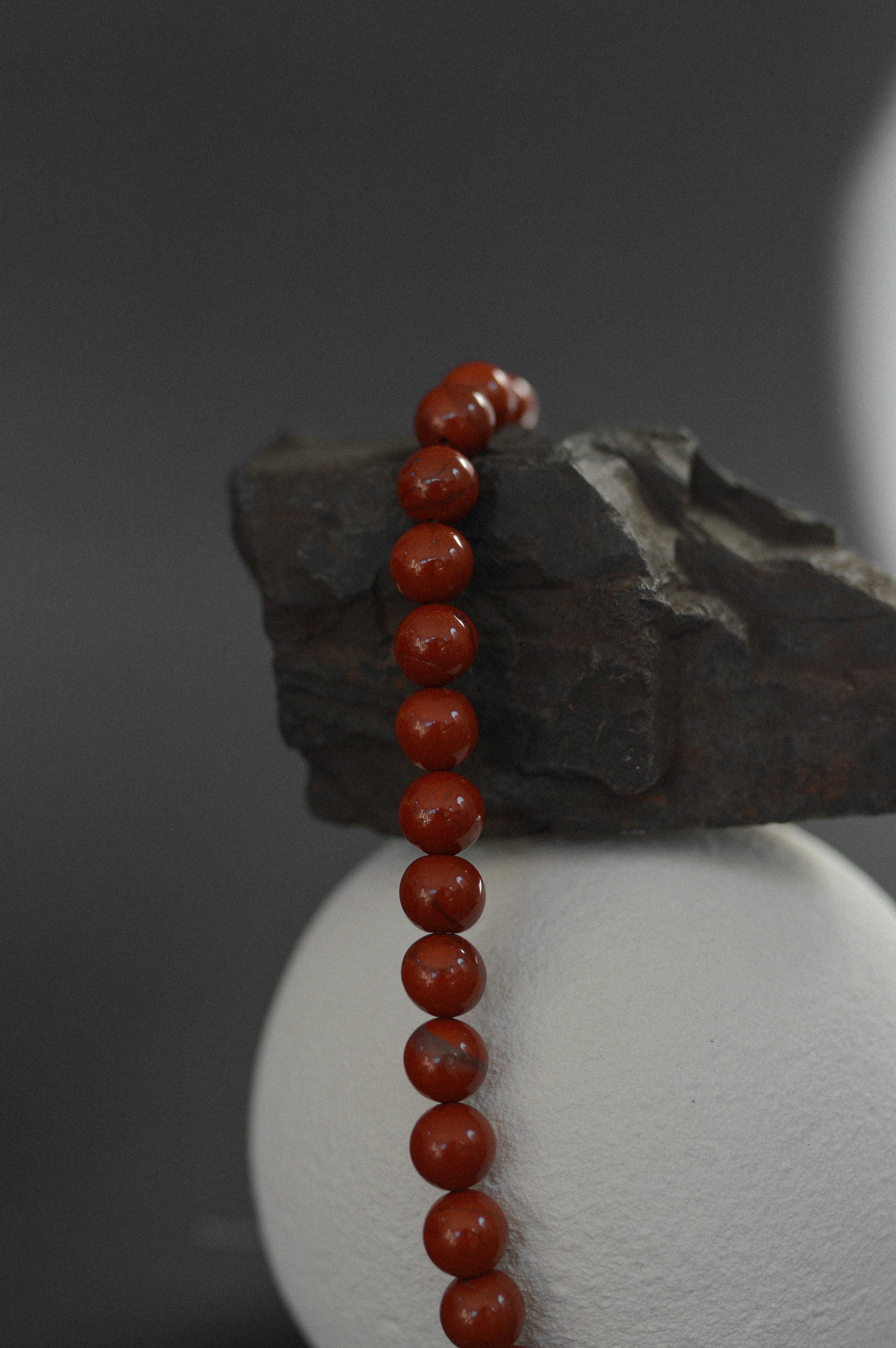 Jasper Red Gemstone Bead Necklace