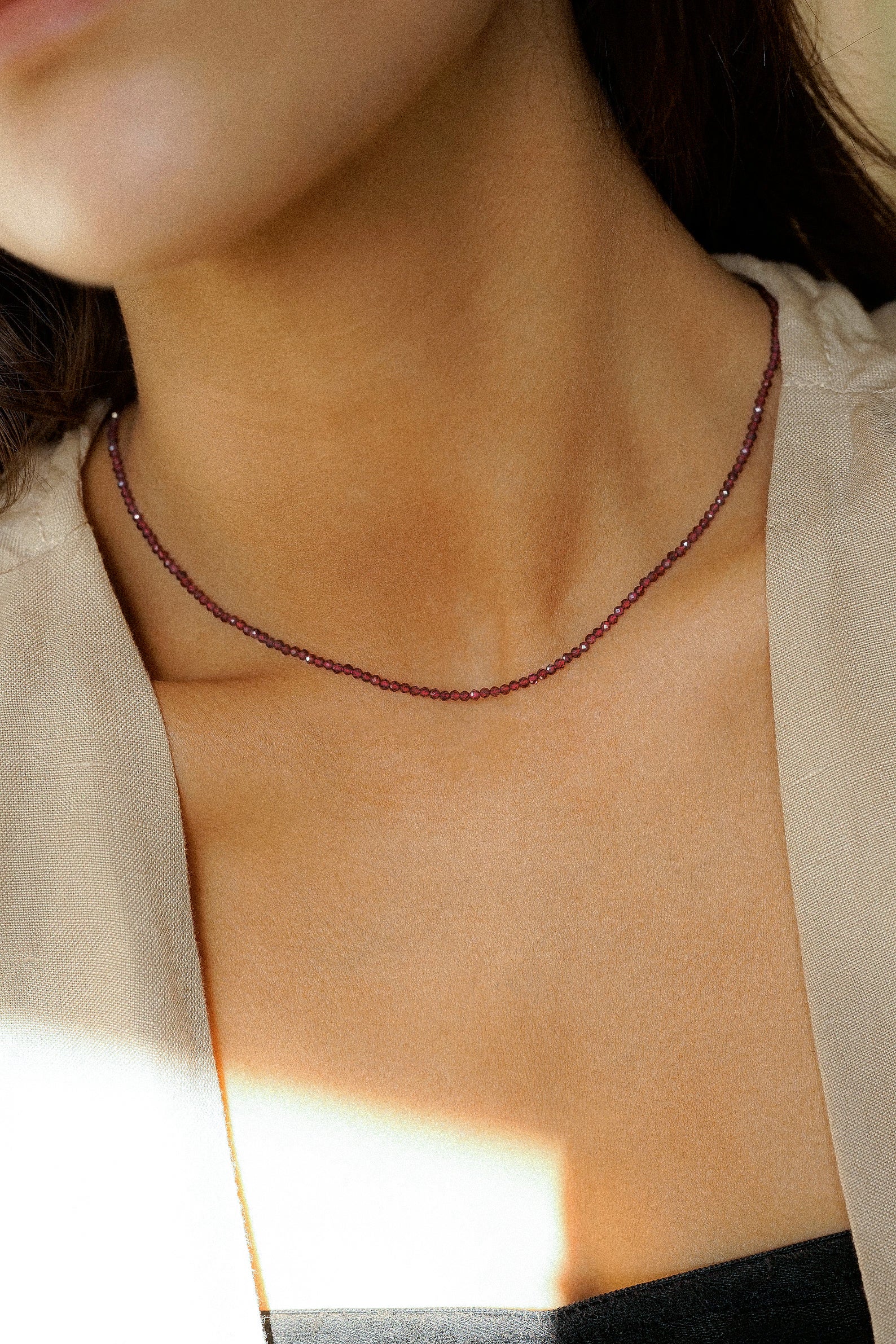 Red Faceted Beaded Necklace