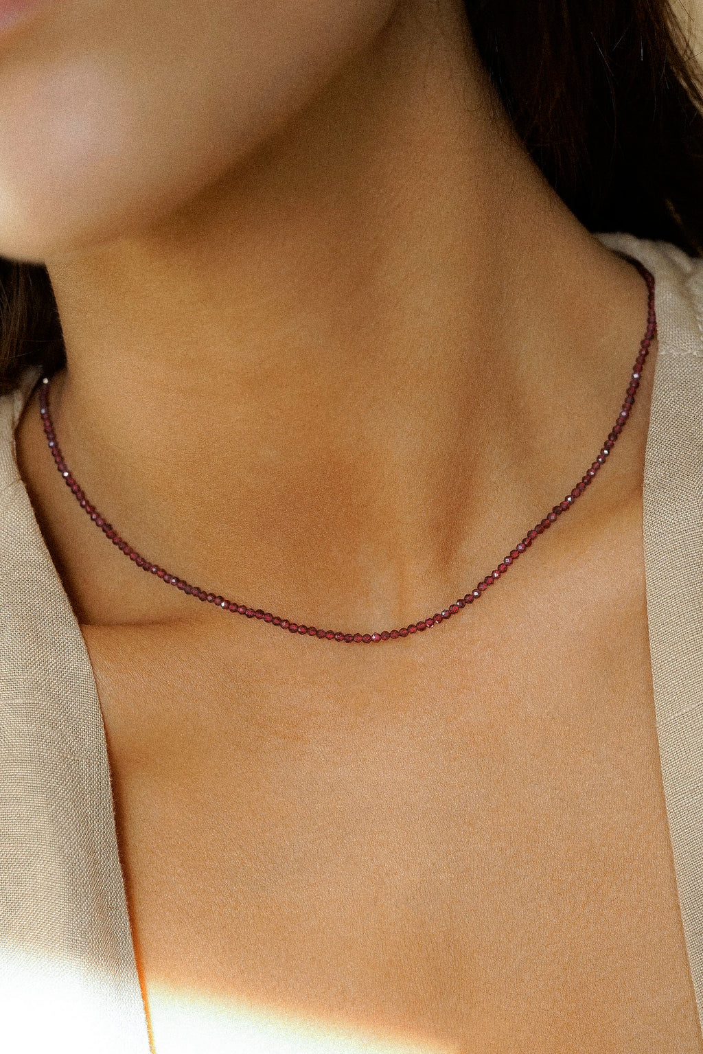 Red Faceted Beaded Necklace